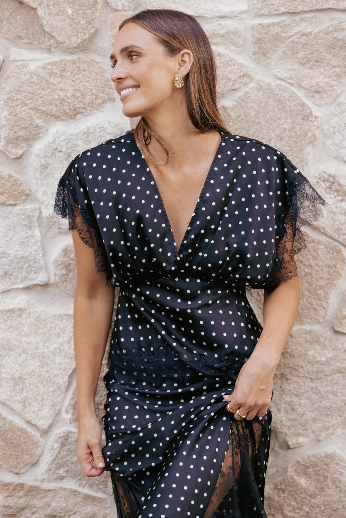 Ailbhe Top - Black Polka Dot