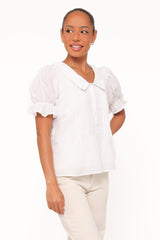 Aisling Pleat Top - White