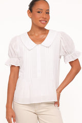 Aisling Pleat Top - White