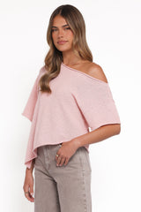 Ardena Boucle Knit Top - Pink