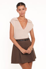 Asha Knitted Top - Beige