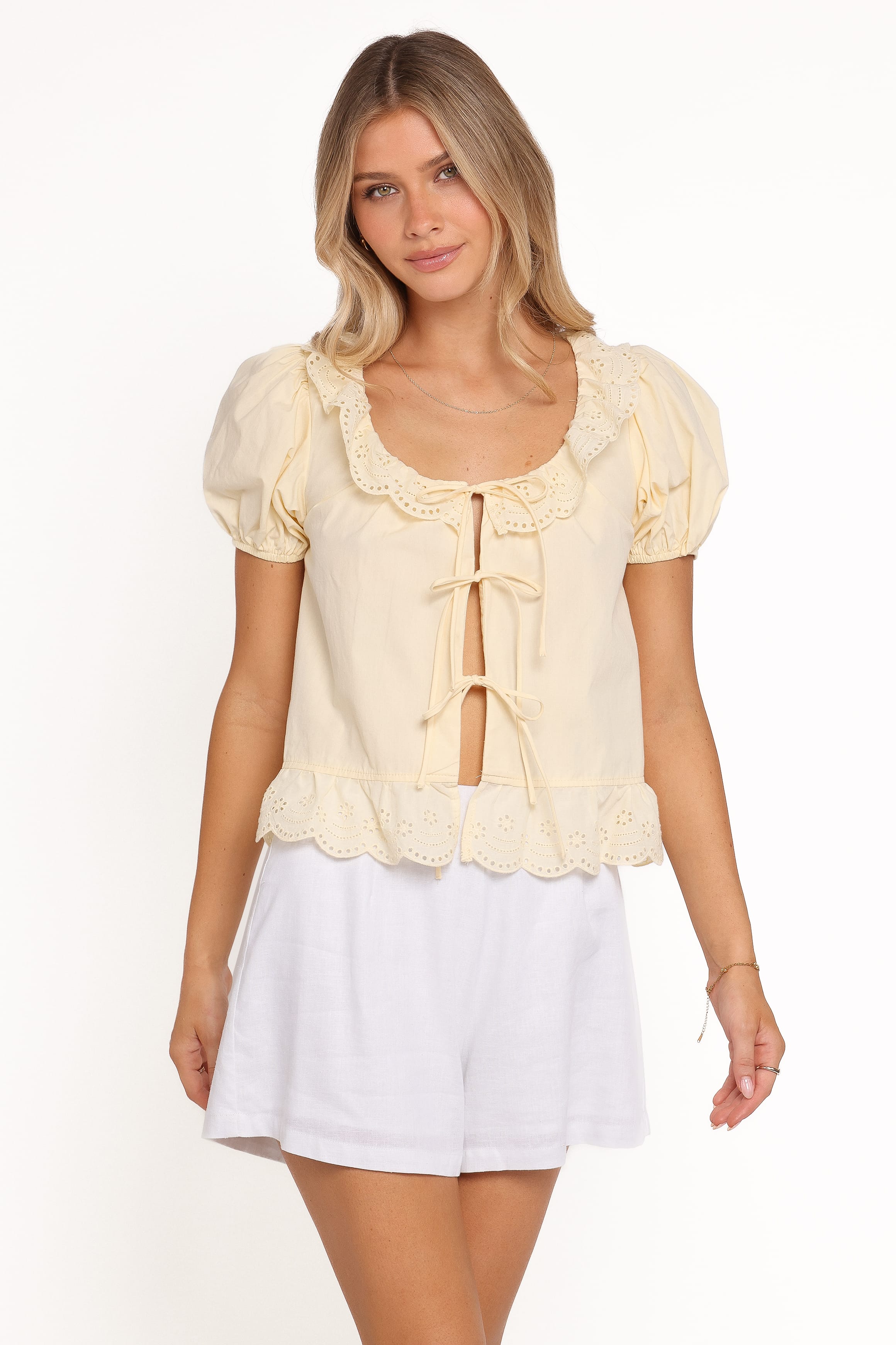 Aspen Tie Front Top - Mango
