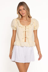 Aspen Tie Front Top - Mango