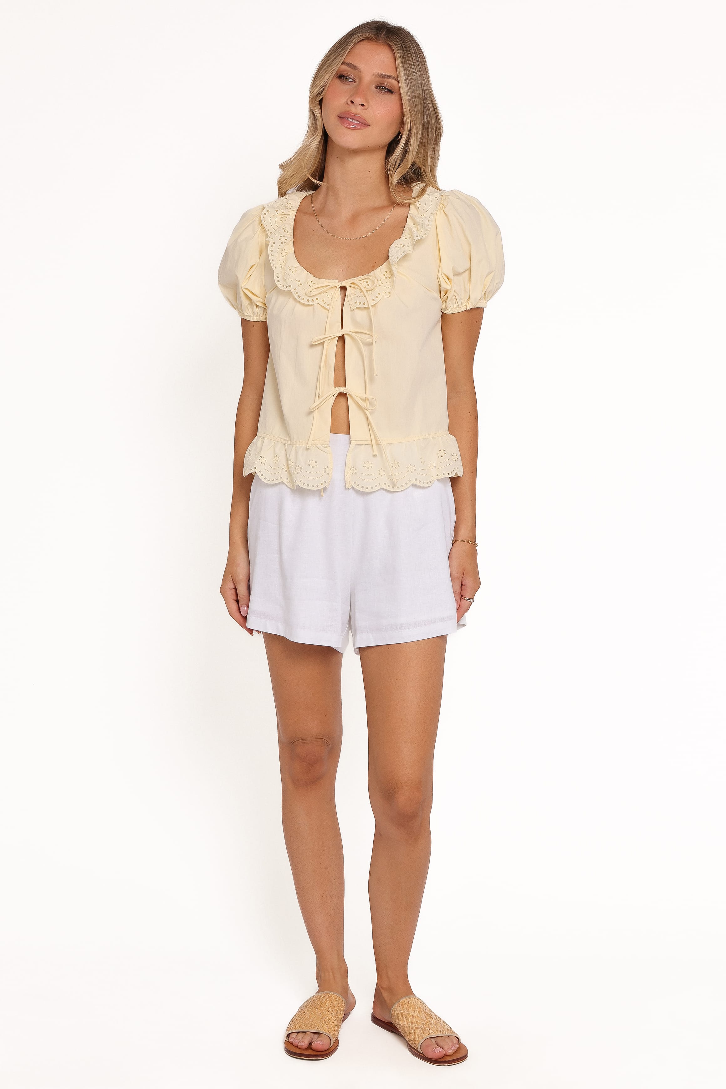 Aspen Tie Front Top - Mango
