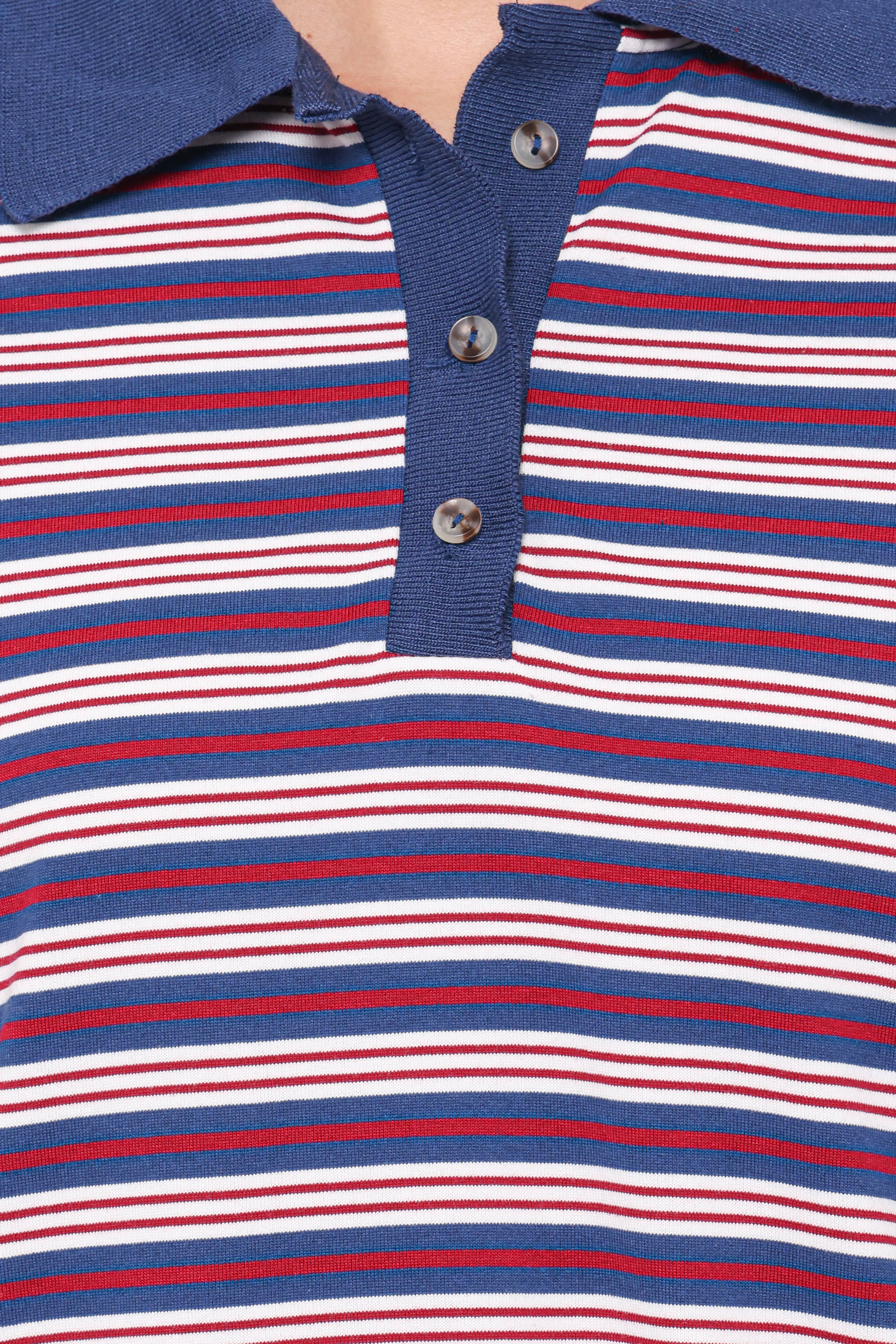 Beau Long Sleeve Jersey Top - Navy Stripe