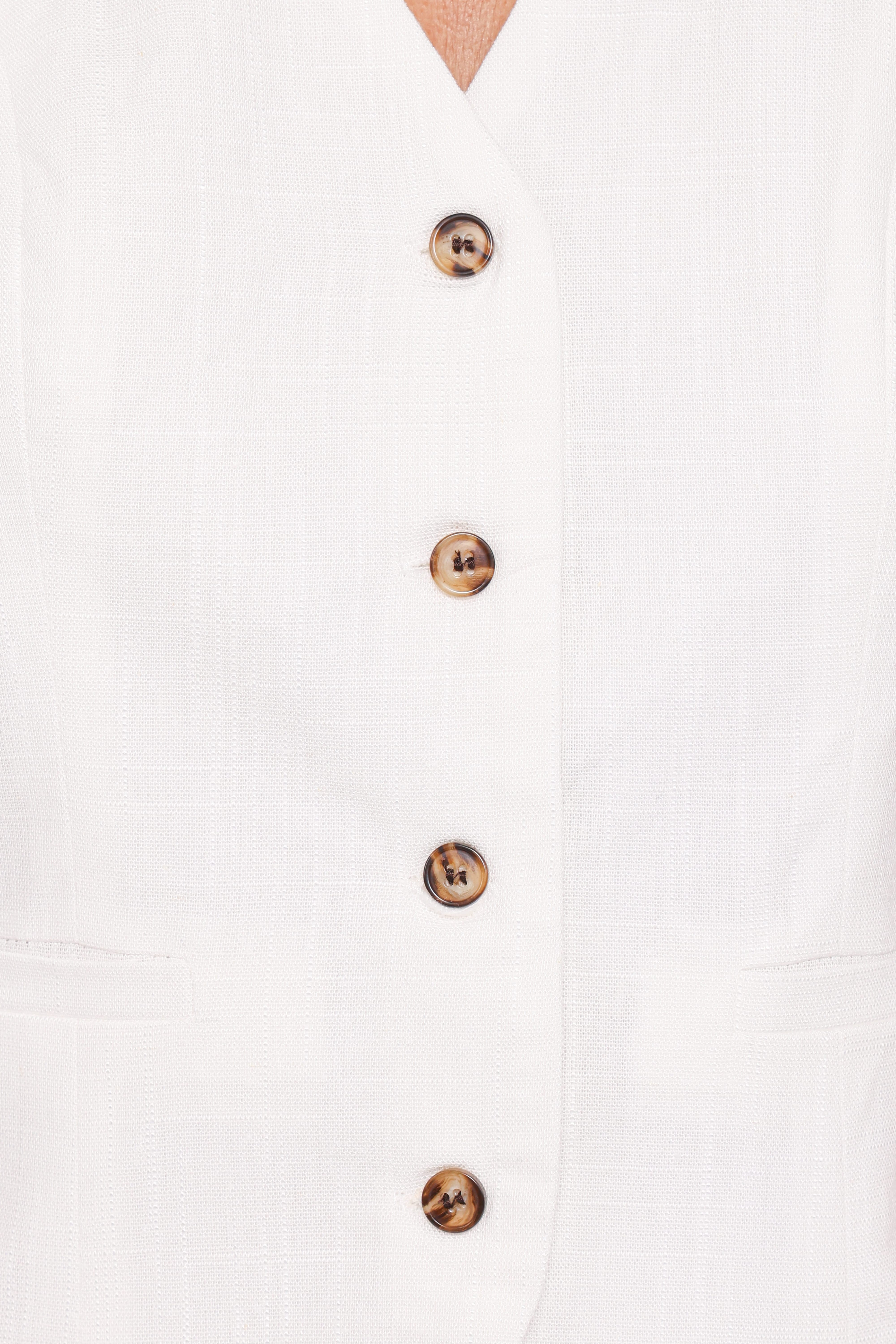 Bell Linen Vest - Cream
