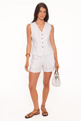 Bell Linen Vest - Cream