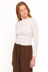 Bellatrix Textured Knit Top - Cream