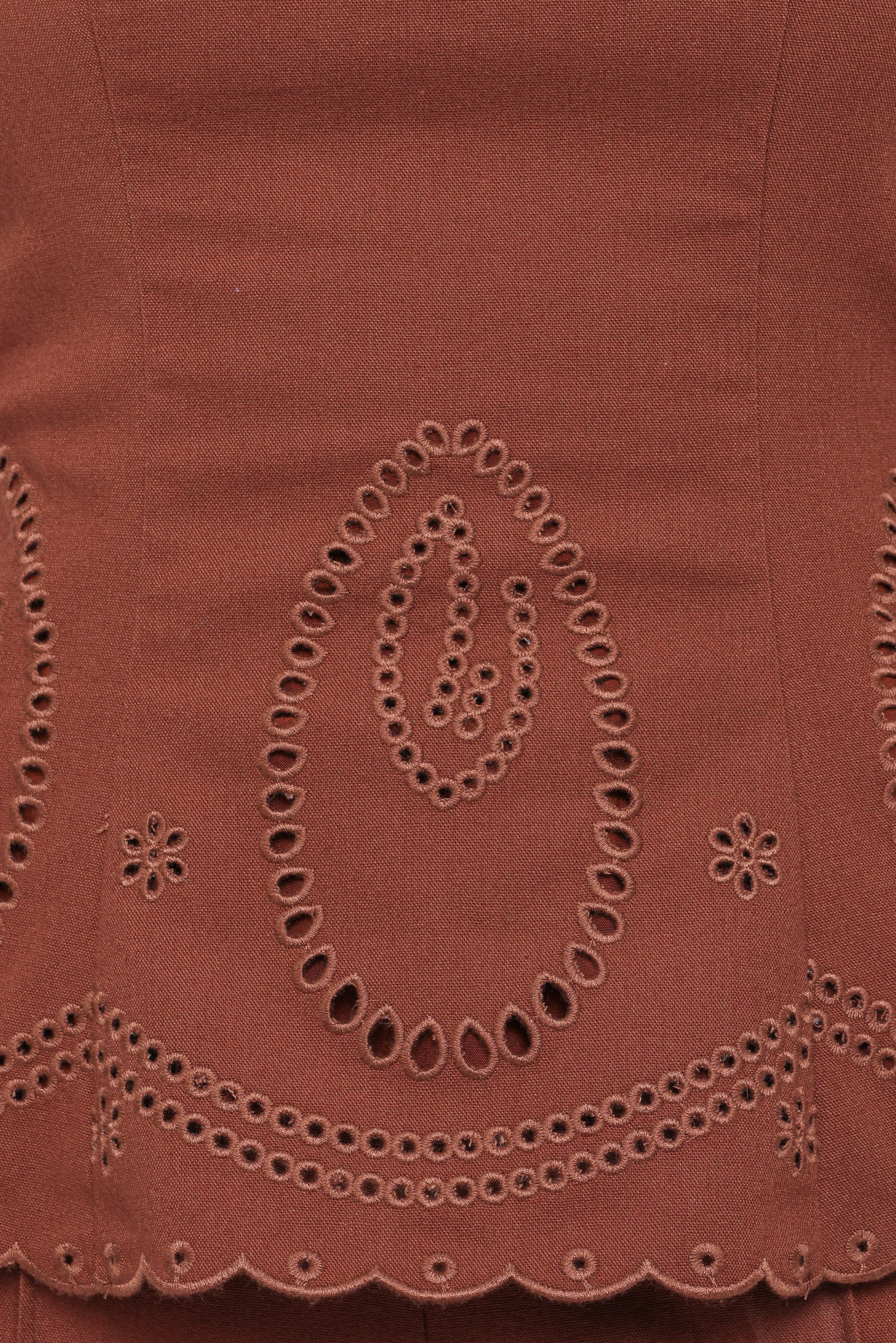 Benton Eyelet Strapless Top - Brown