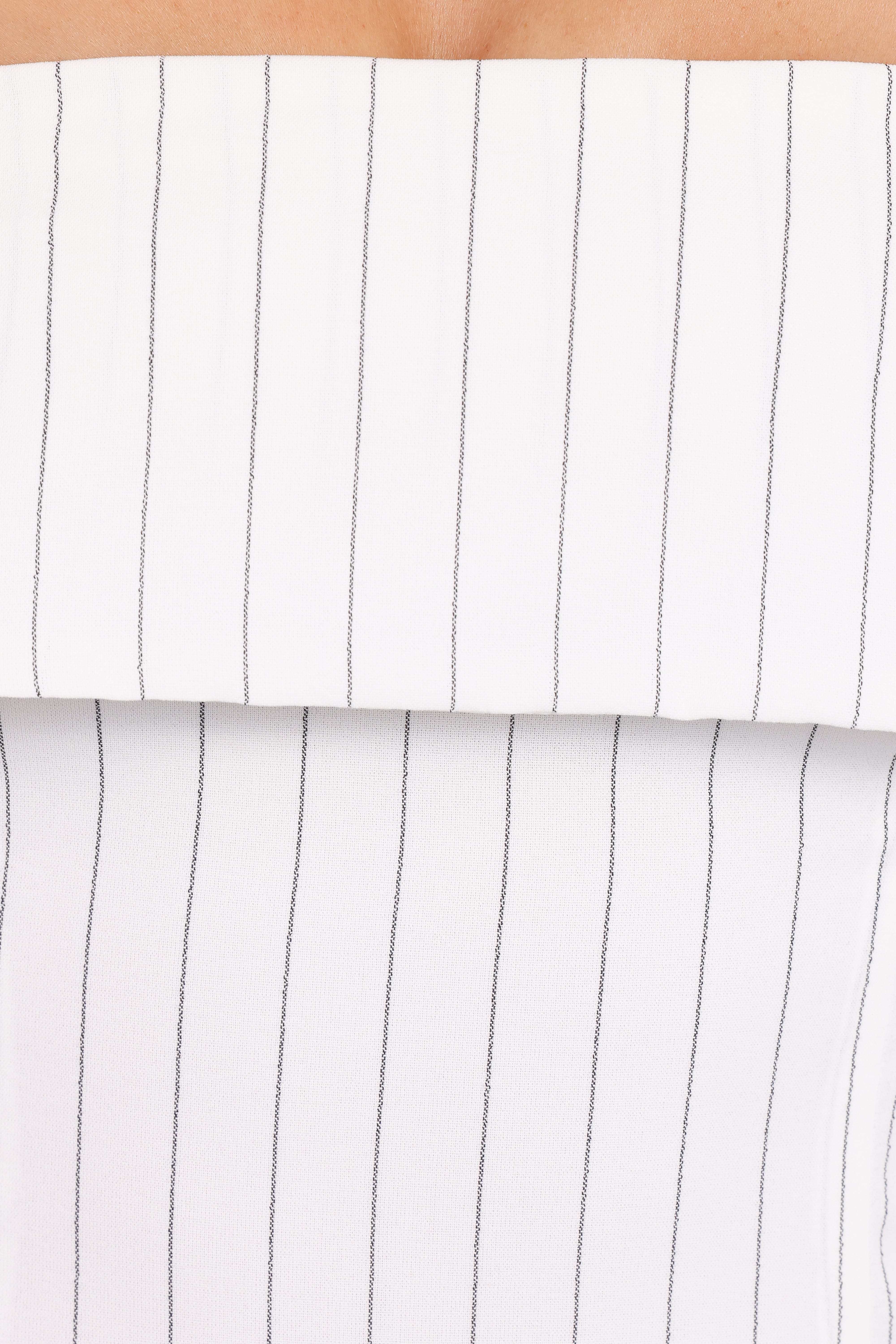 Blakely Strapless Top - White Pinstripe