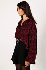 Cadence Long Sleeve Top - Burgundy