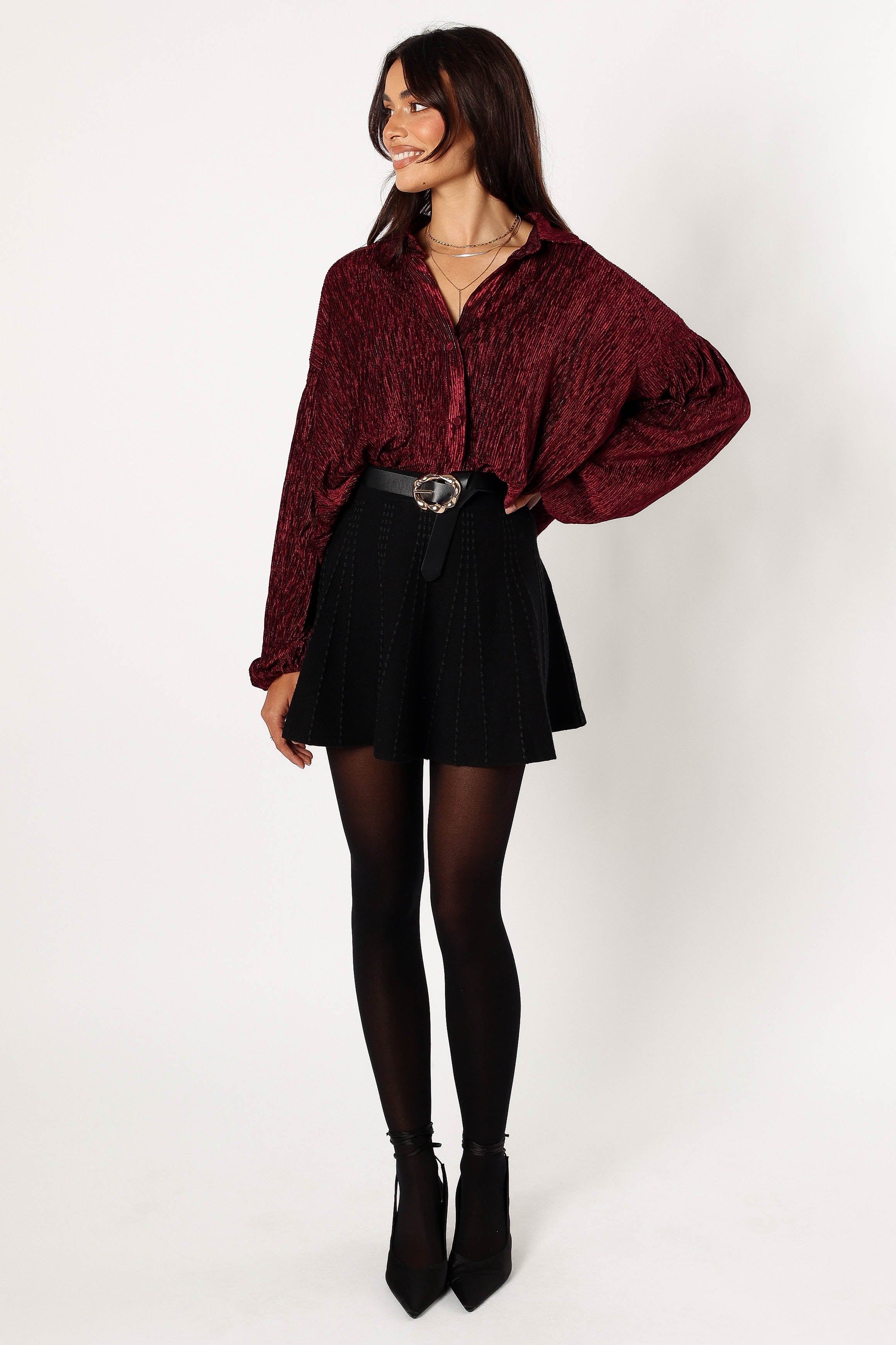 Cadence Long Sleeve Top - Burgundy