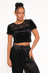 Caitlin Top - Black Velvet