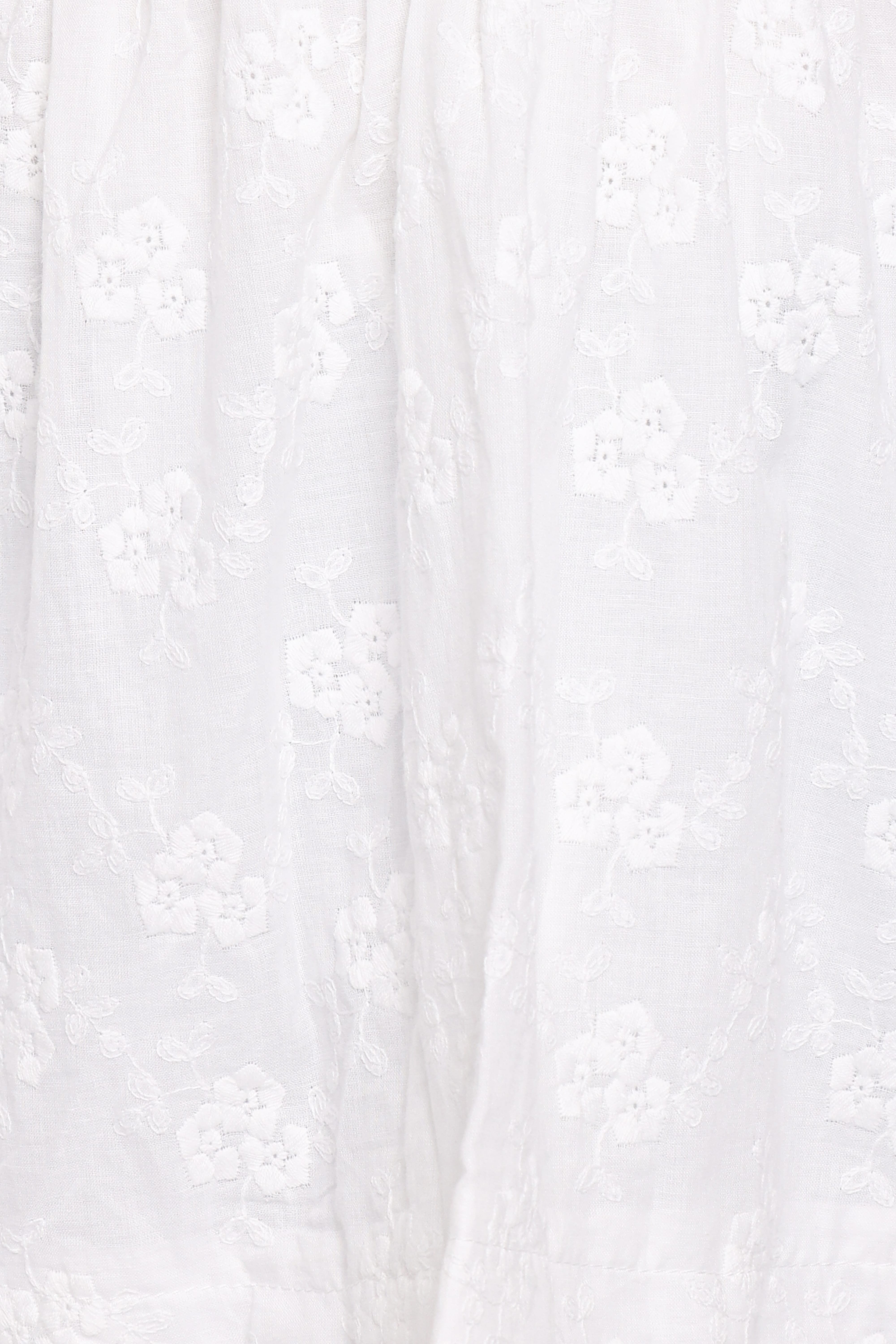 Camila Open Back Top - White Embroidery