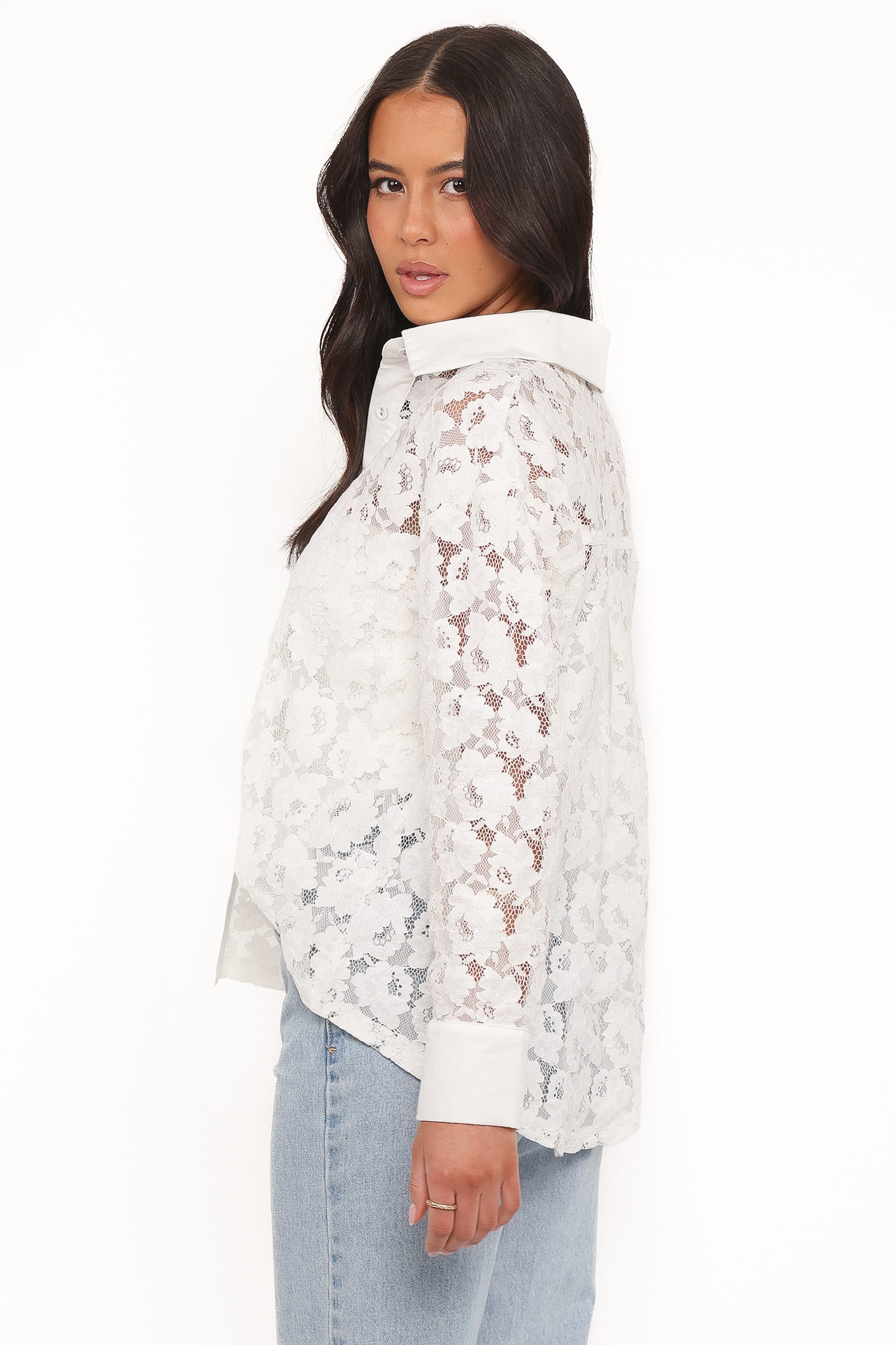 Carol Lace Shirt - White