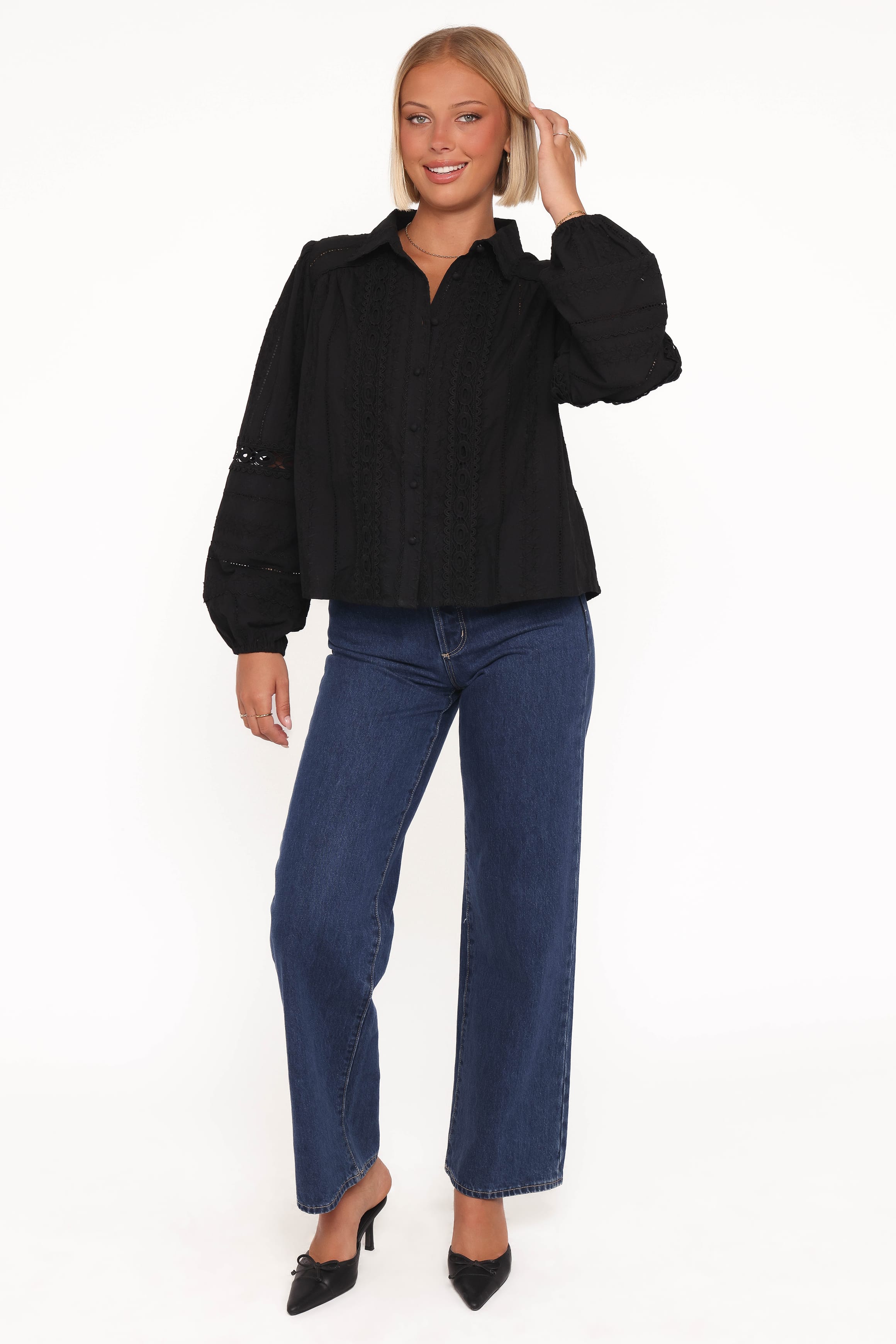 Catania Lace Inset Top - Black