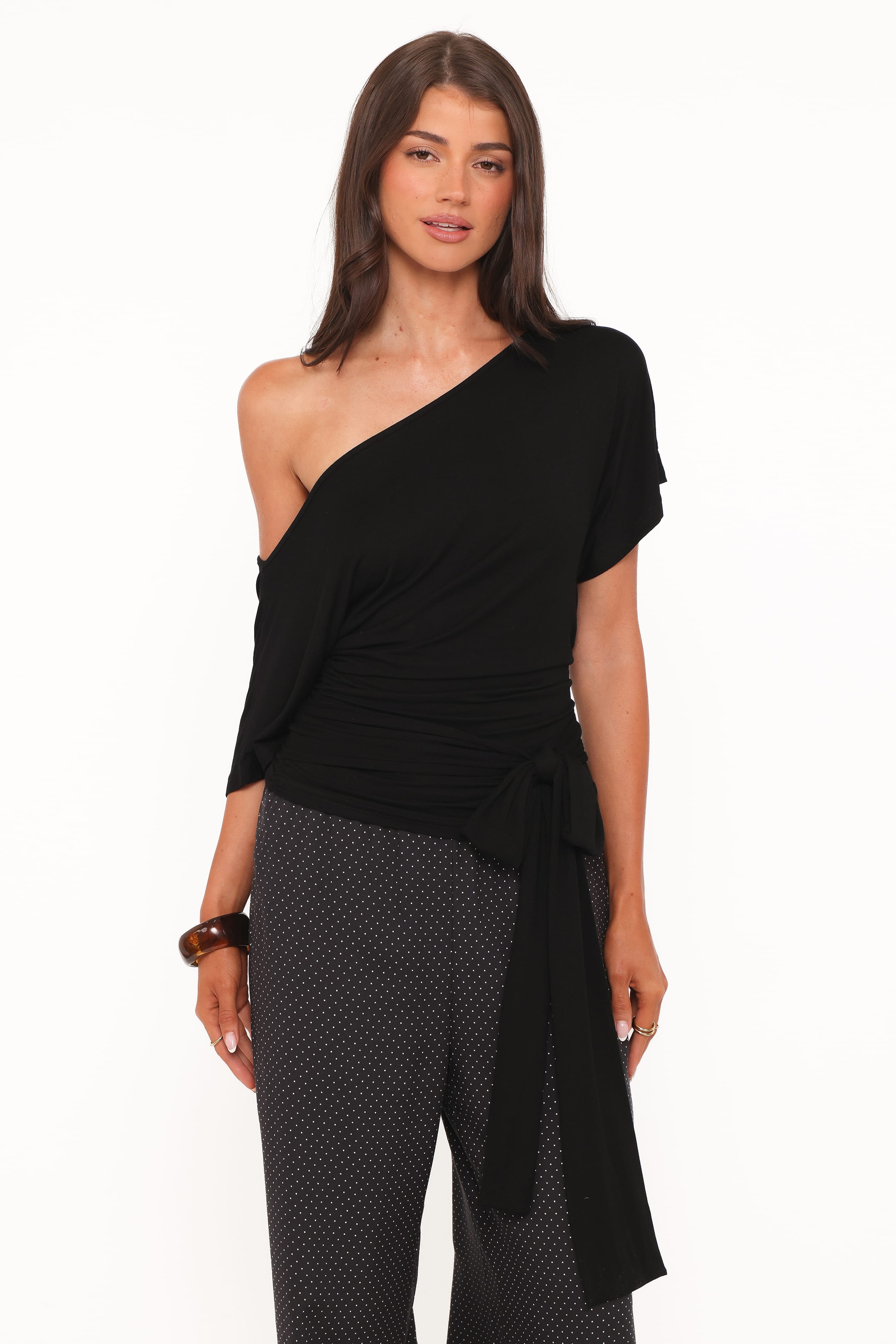 Clarke Off The Shoulder Tie Top - Black