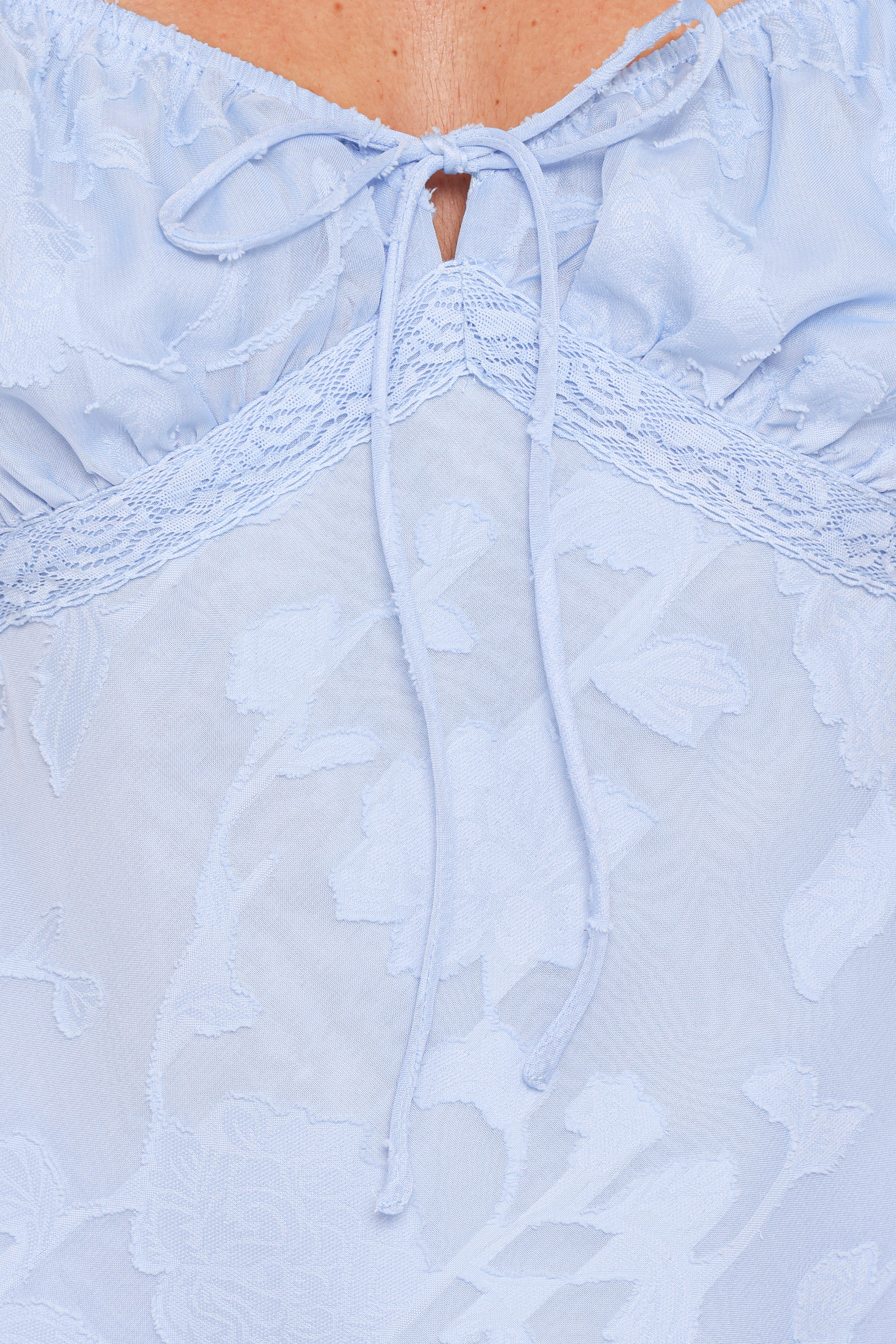 Clodagh Textured Flutter Top - Powder Blue