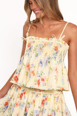 Cosima Baby Doll Top - Yellow Floral