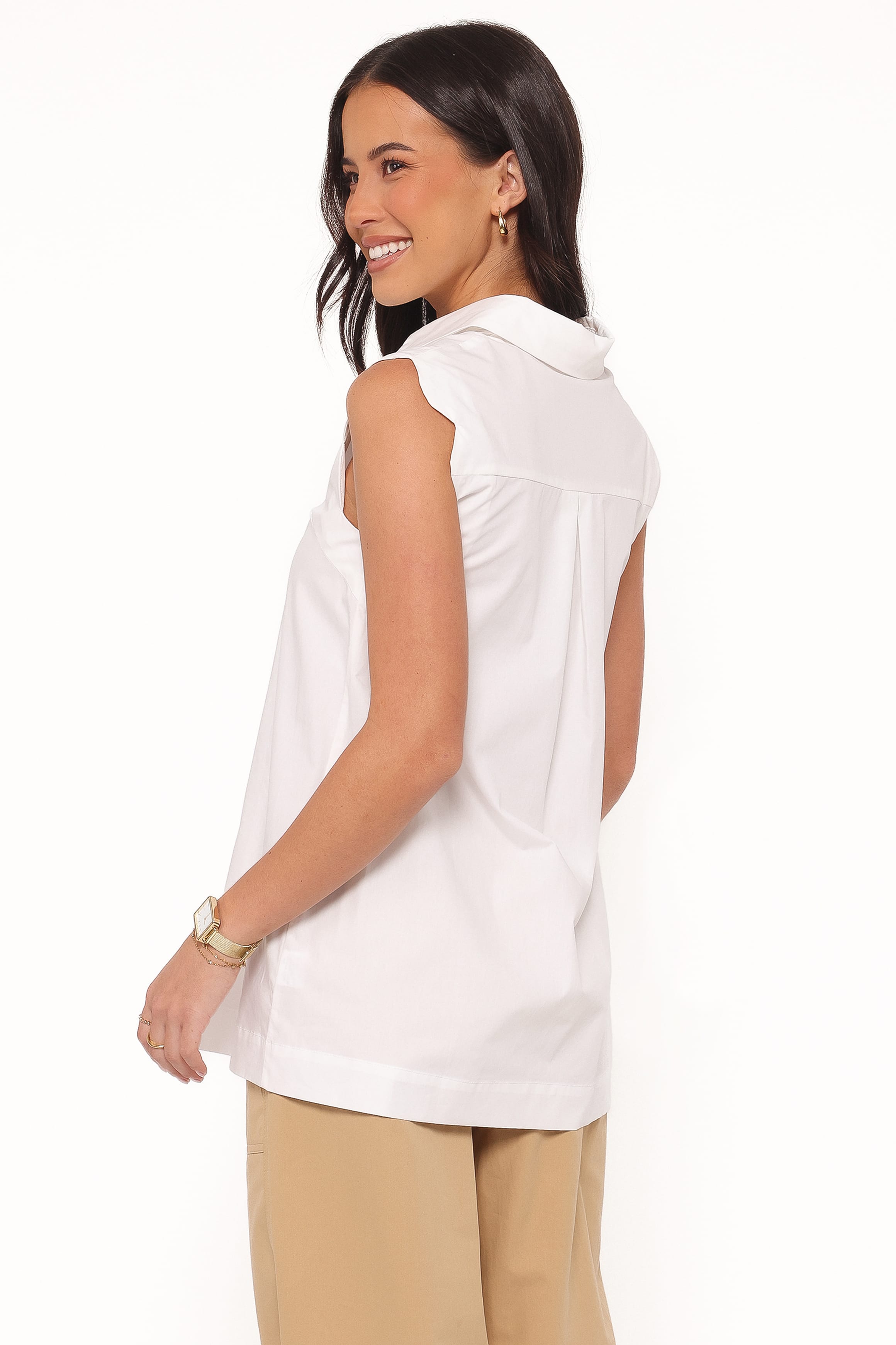 Deirdre Scallop Button Up Shirt - White