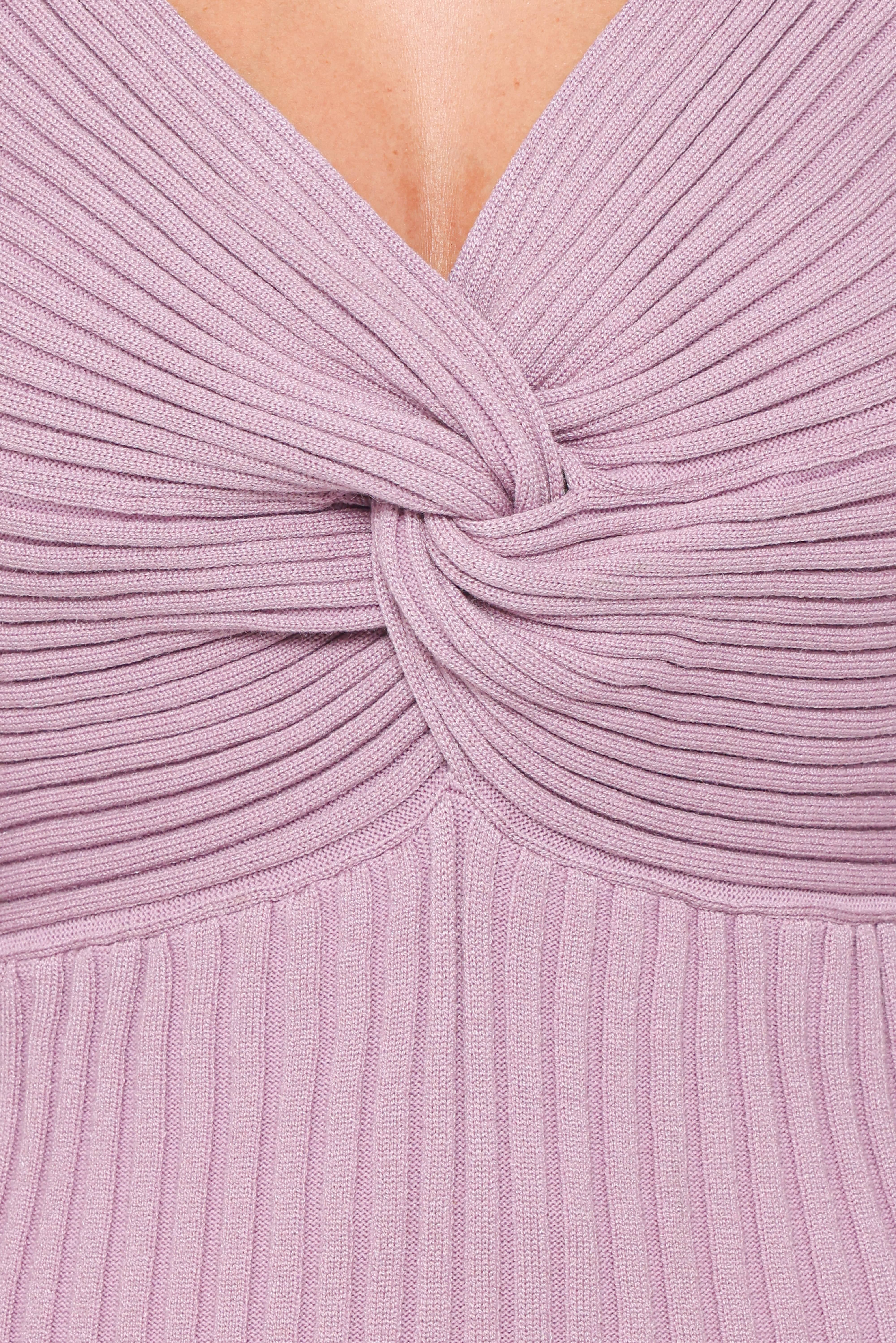 Demi Twist Detail Knit Top - Lavender