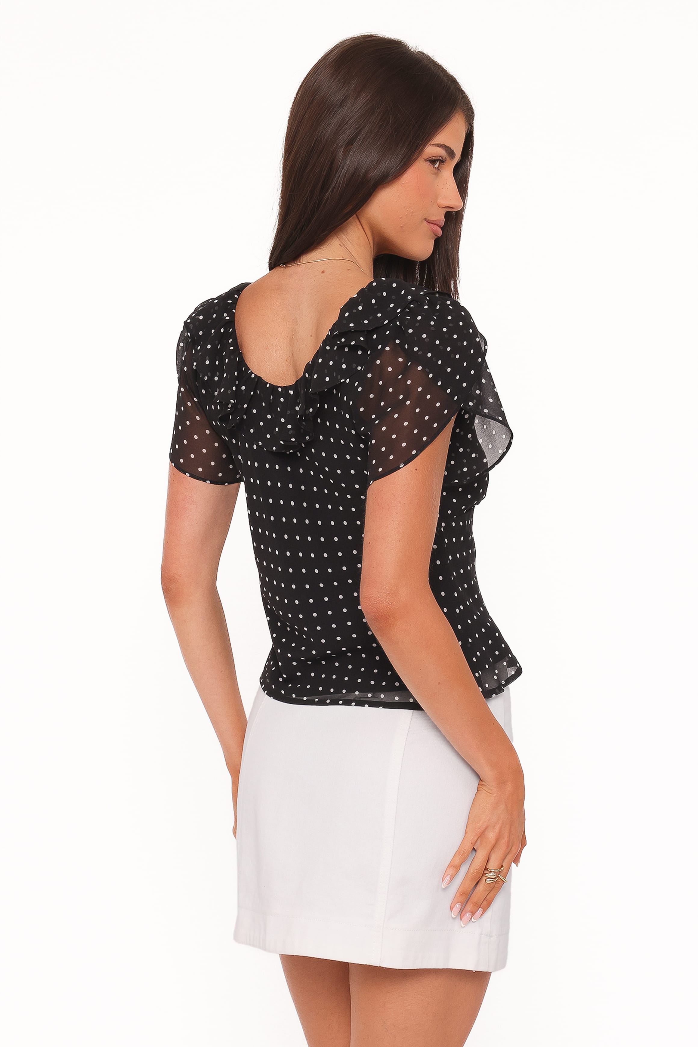 Dorado Top - Black/White Polkadot