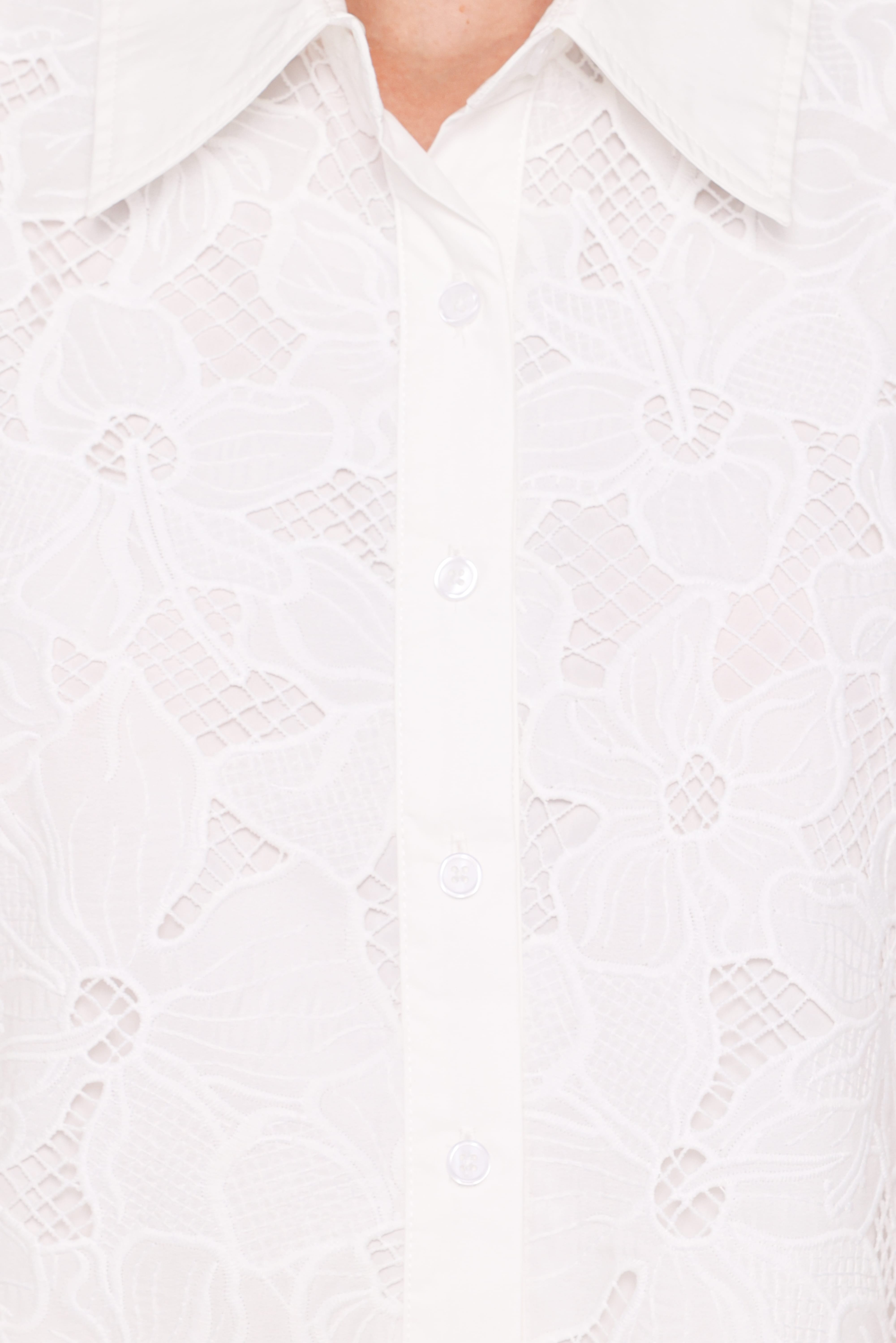Fidelma Cropped Shirt - White