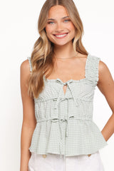 Harper Top - Sage Gingham