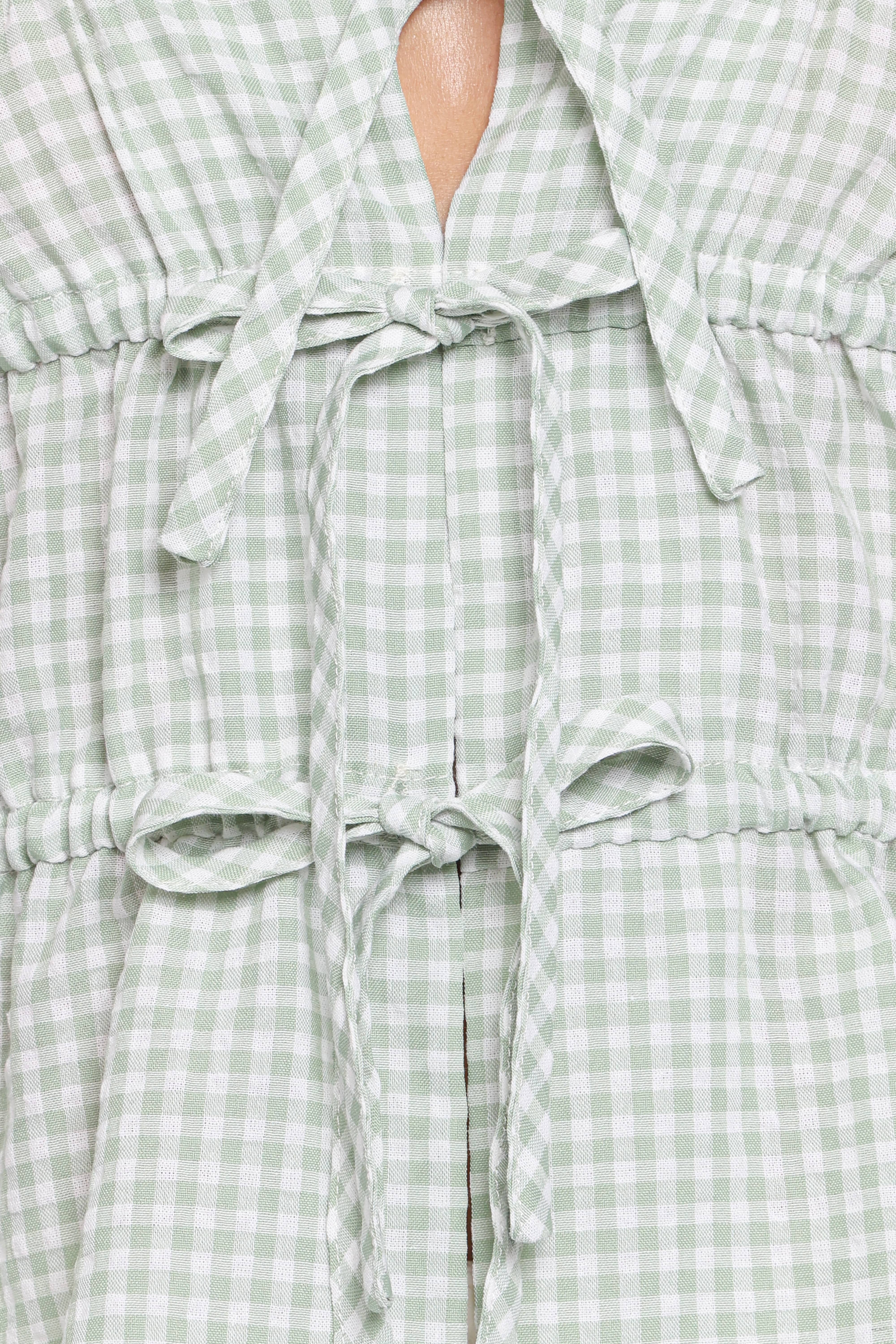 Harper Top - Sage Gingham