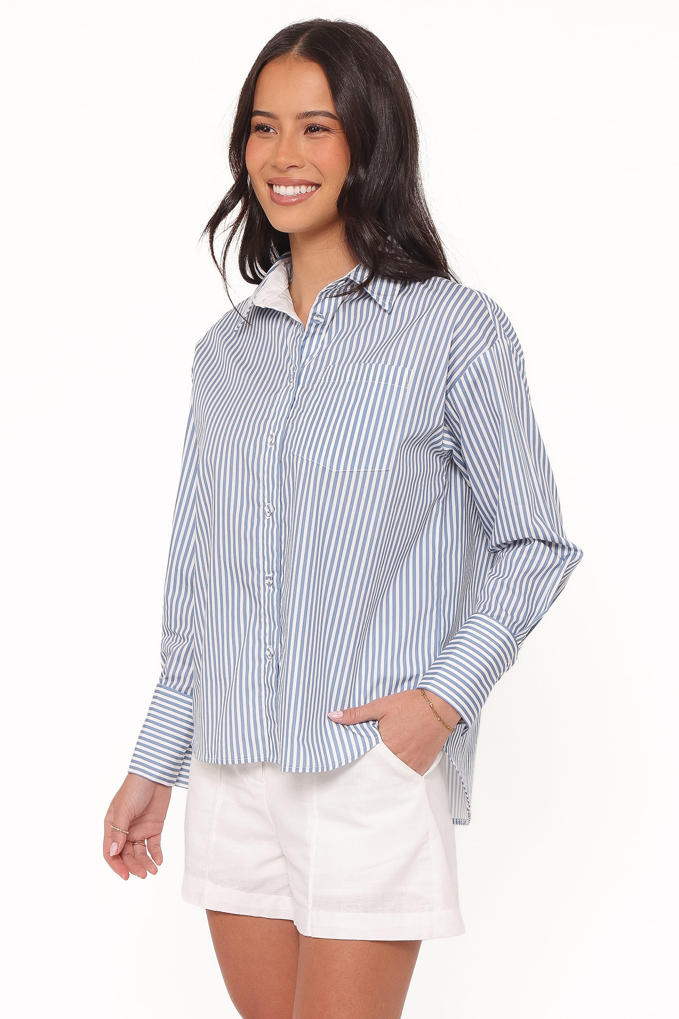 Jackson Button Up Shirt - Blue Stripe