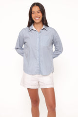Jackson Button Up Shirt - Blue Stripe
