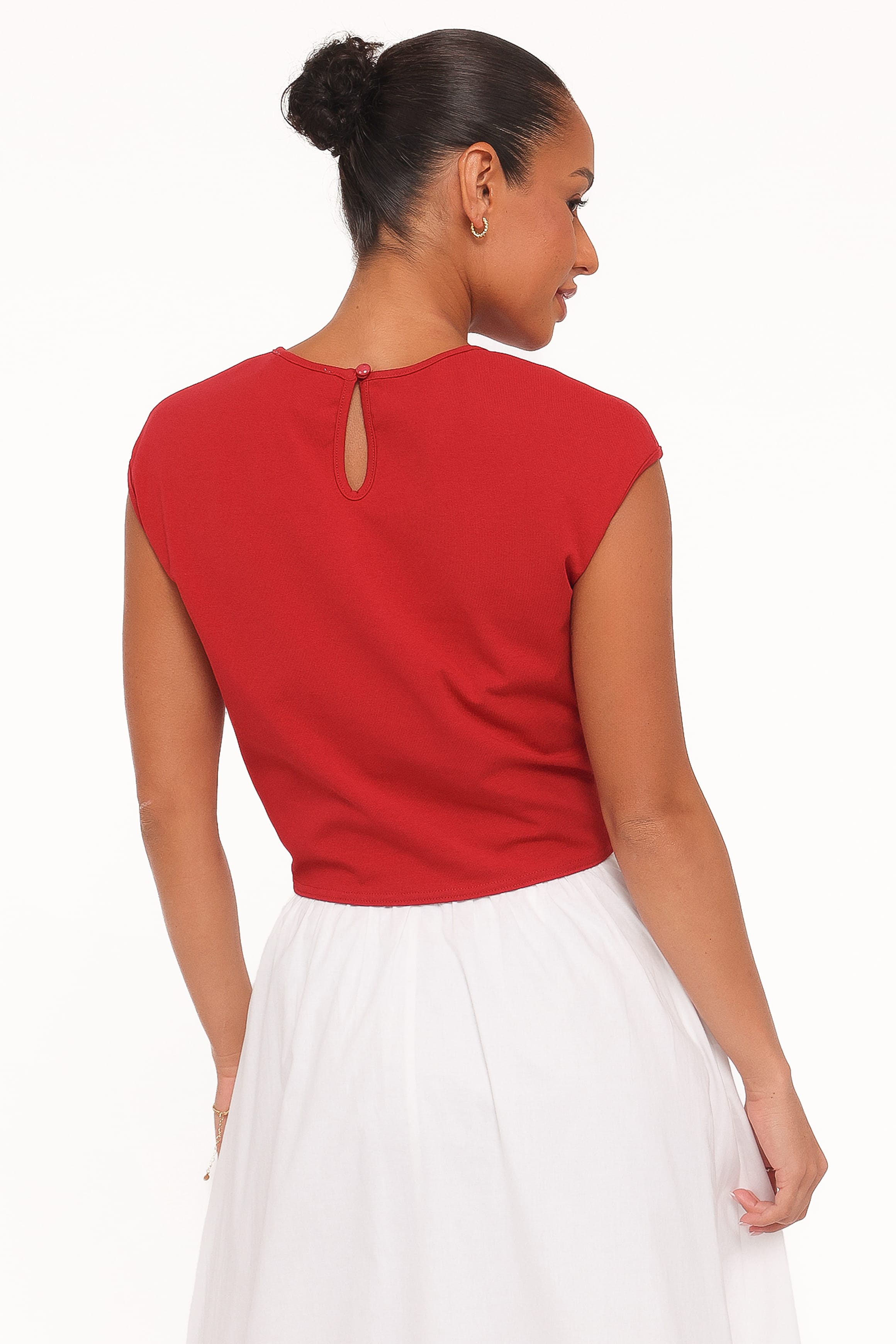 Kathy Tie Front Top - Red