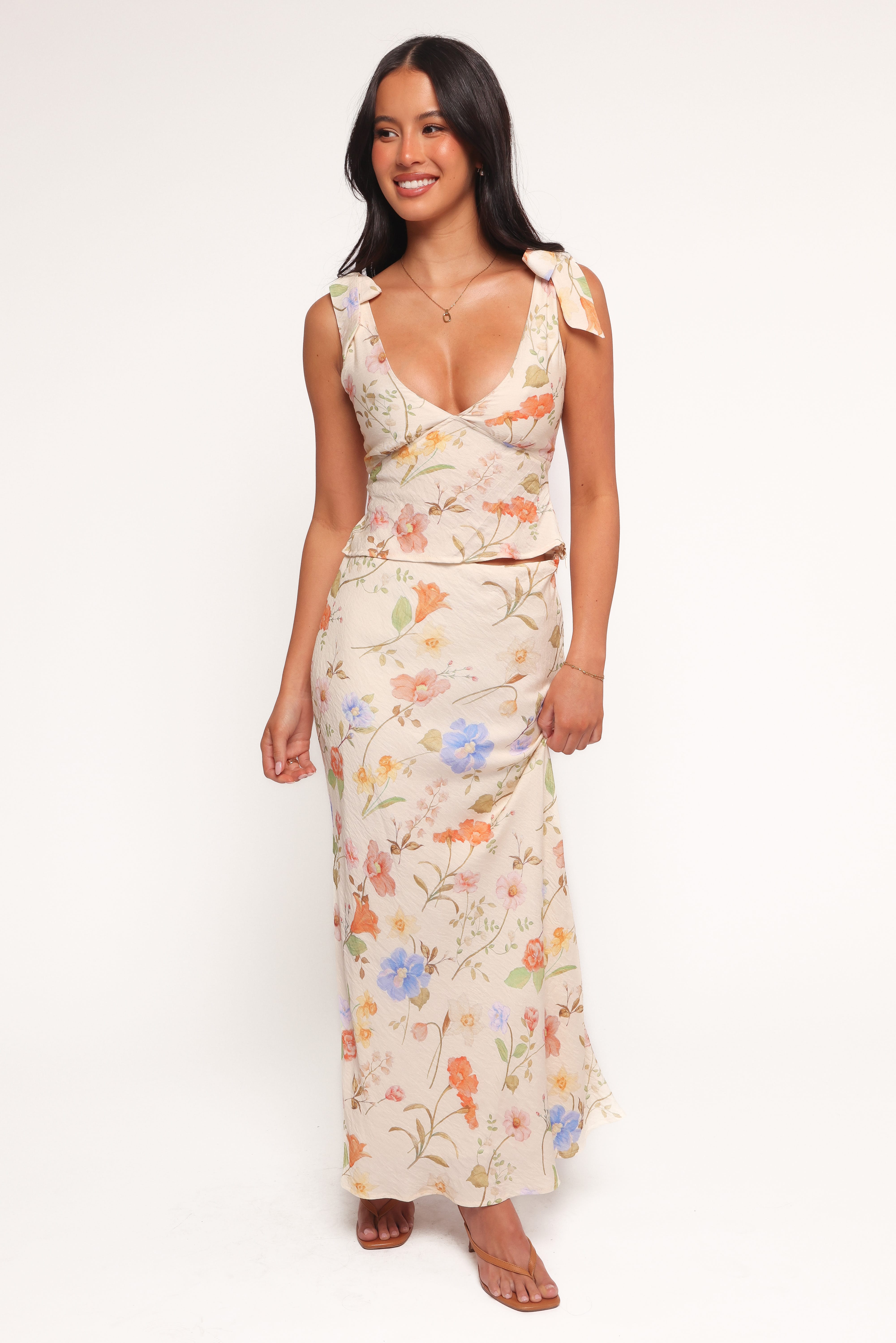 Kedra Tie Shoulder Top - Floral