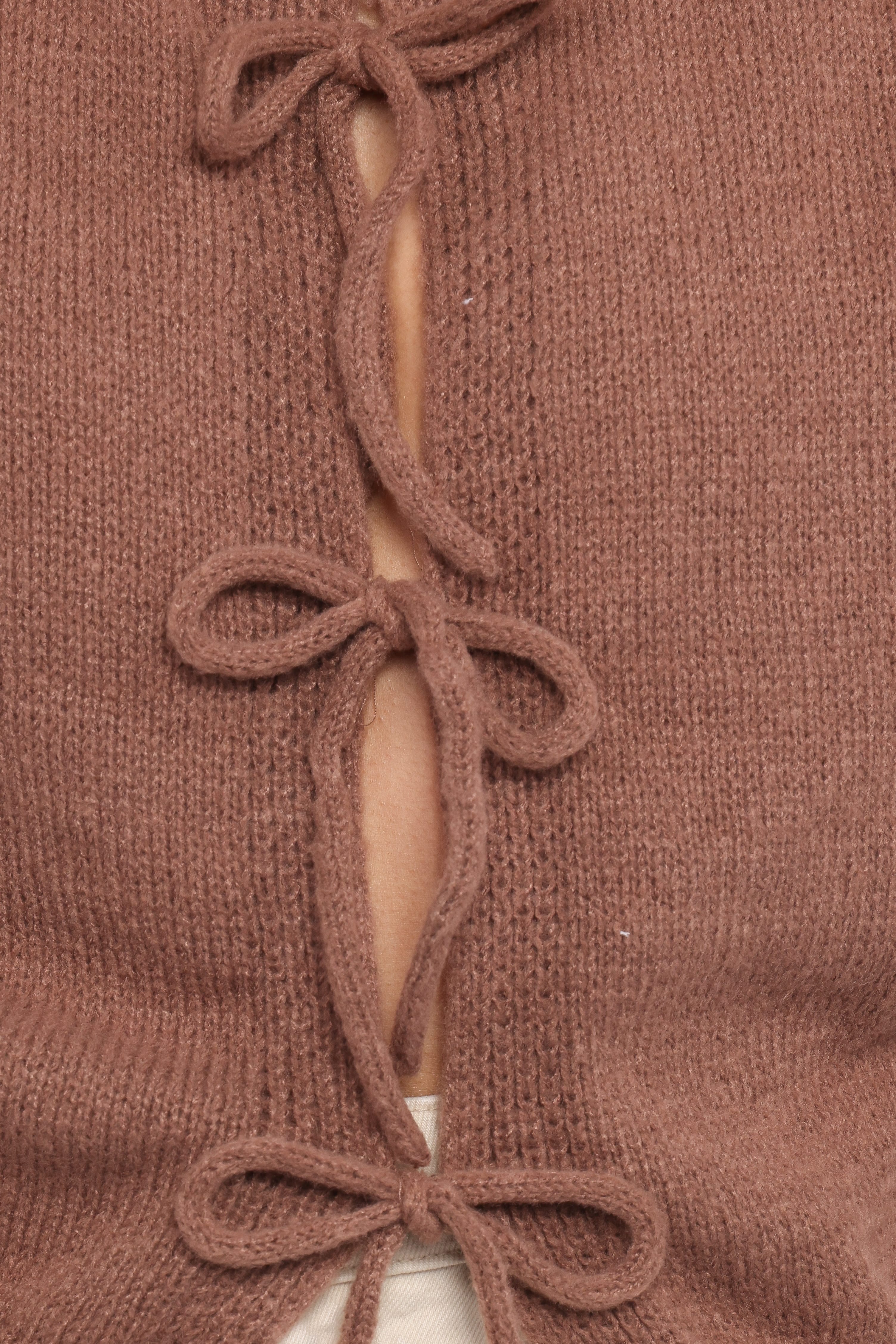 Koskie Tie Knit Top - Chocolate