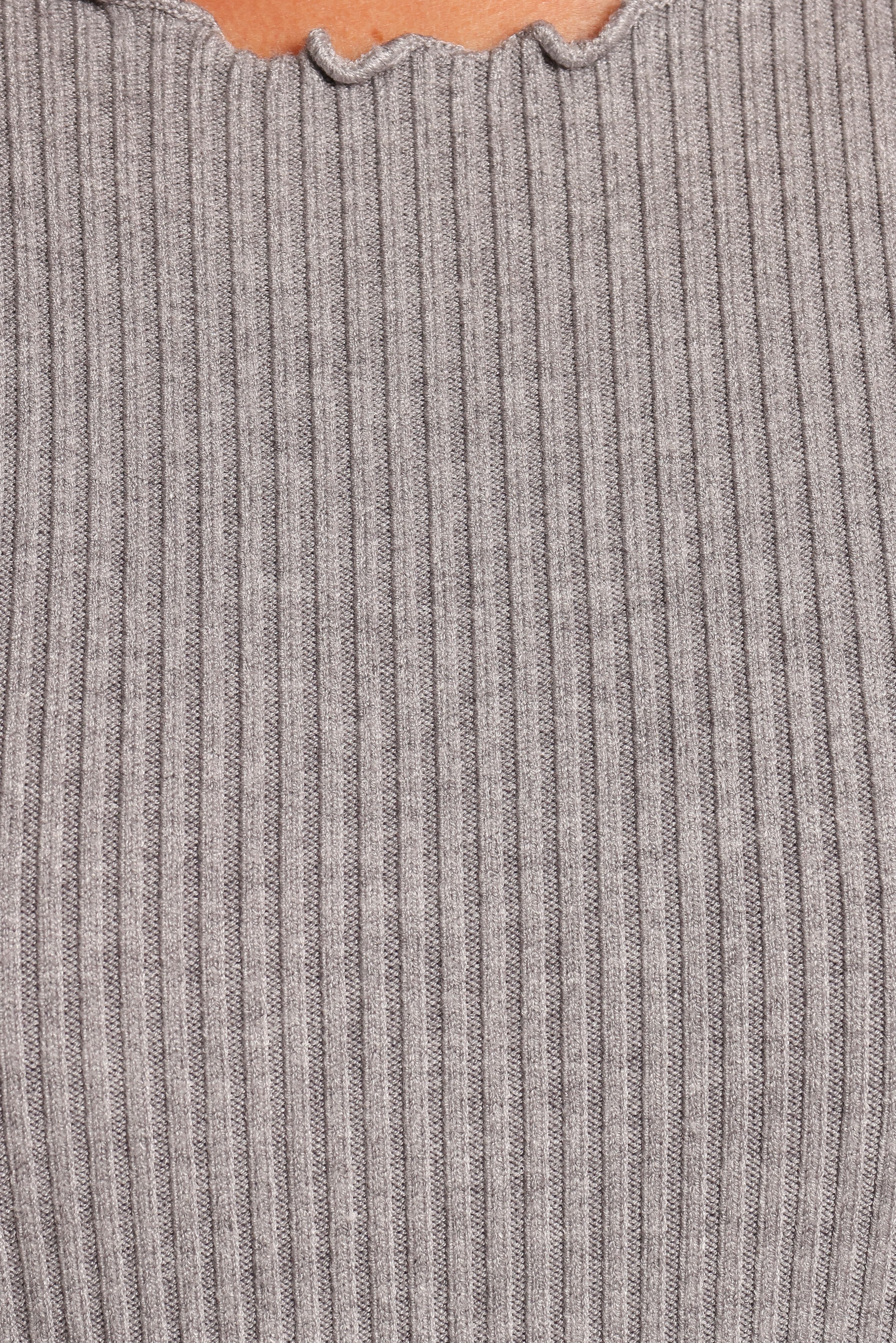 Kya Short Sleeve Knit Top - Light Grey