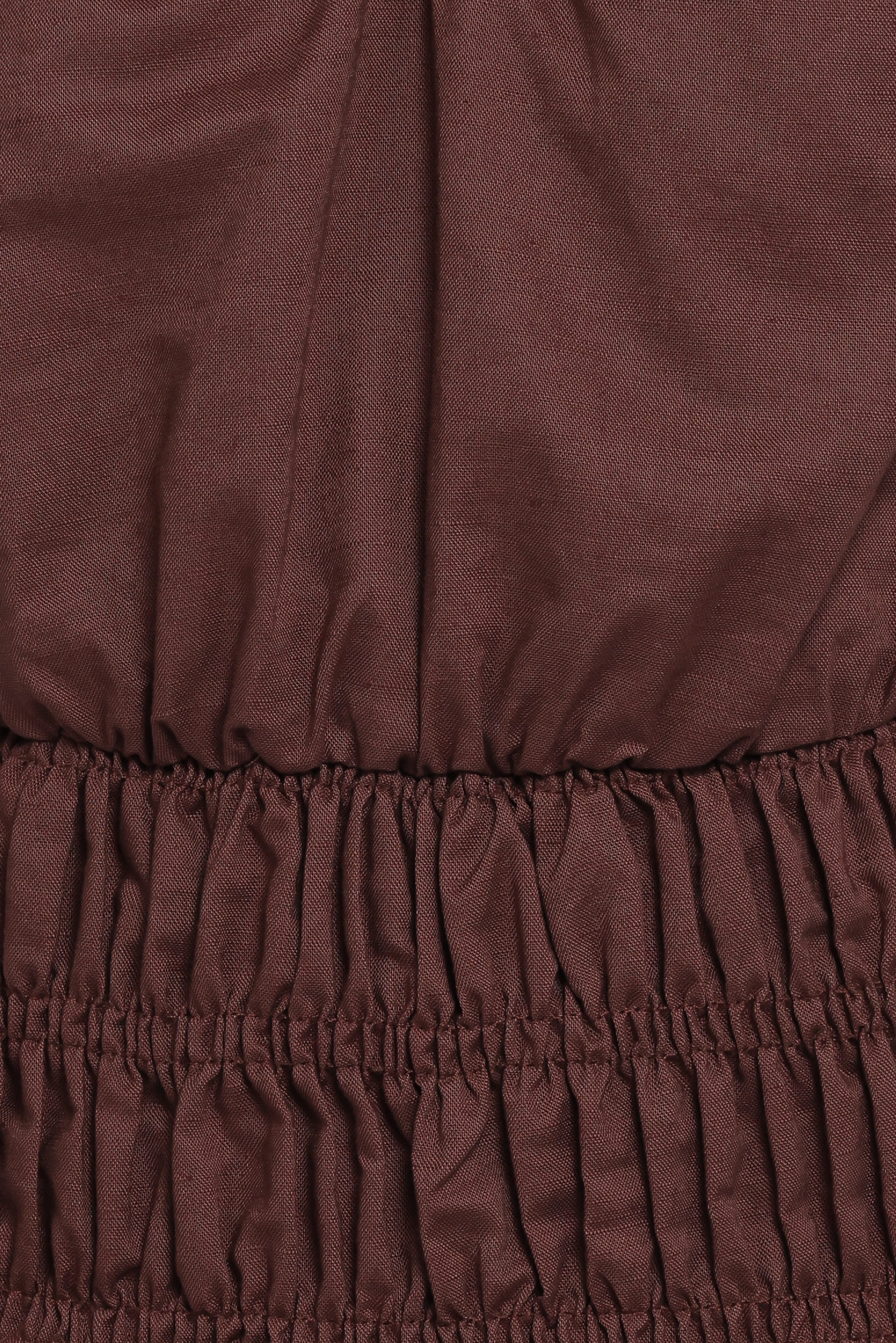 Lucilla Shirred Waist Top - Chocolate
