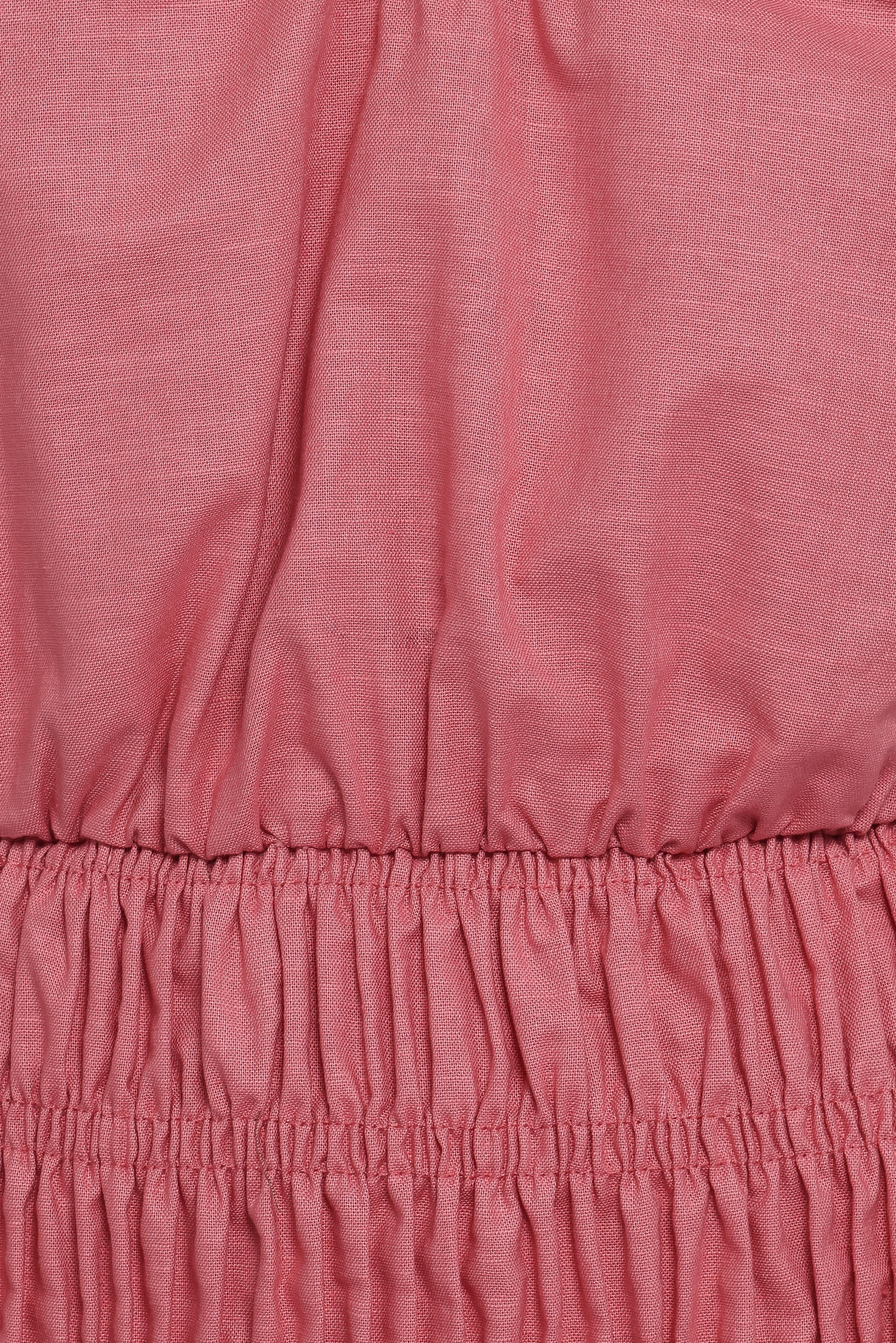 Lucilla Shirred Waist Top - Petal Pink