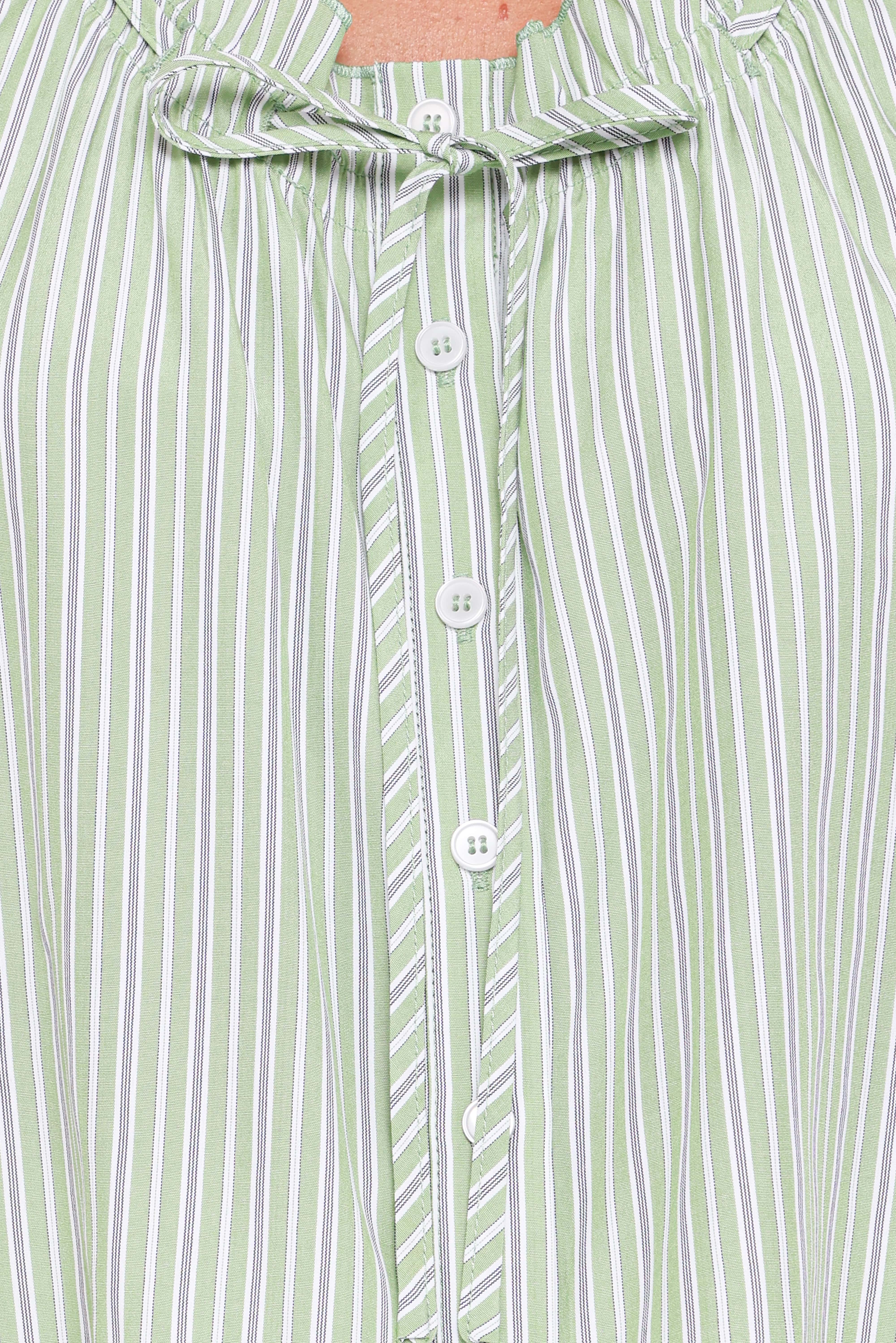 Luisa Ruffle Top - Green/White