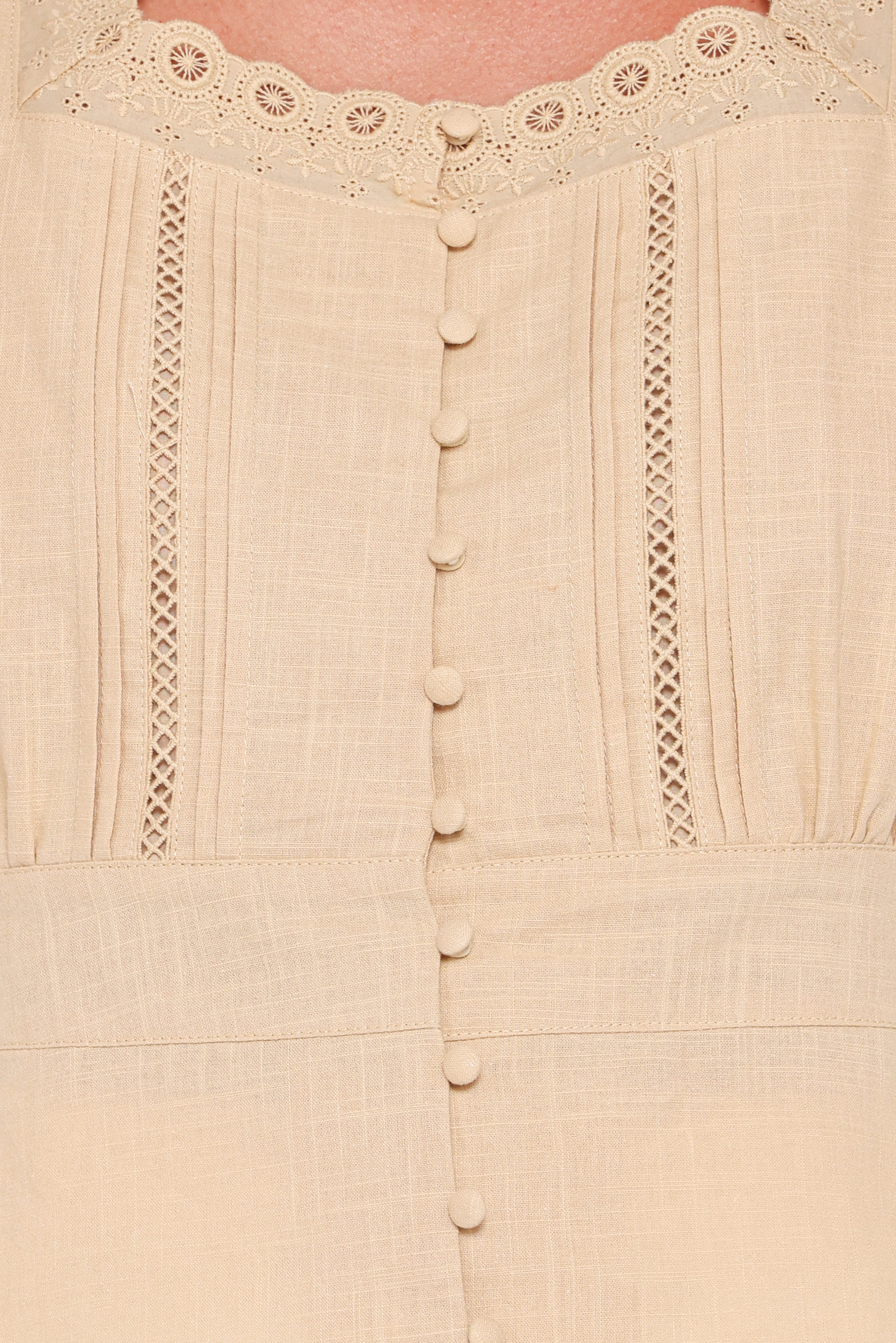 Luke Button Top - Khaki