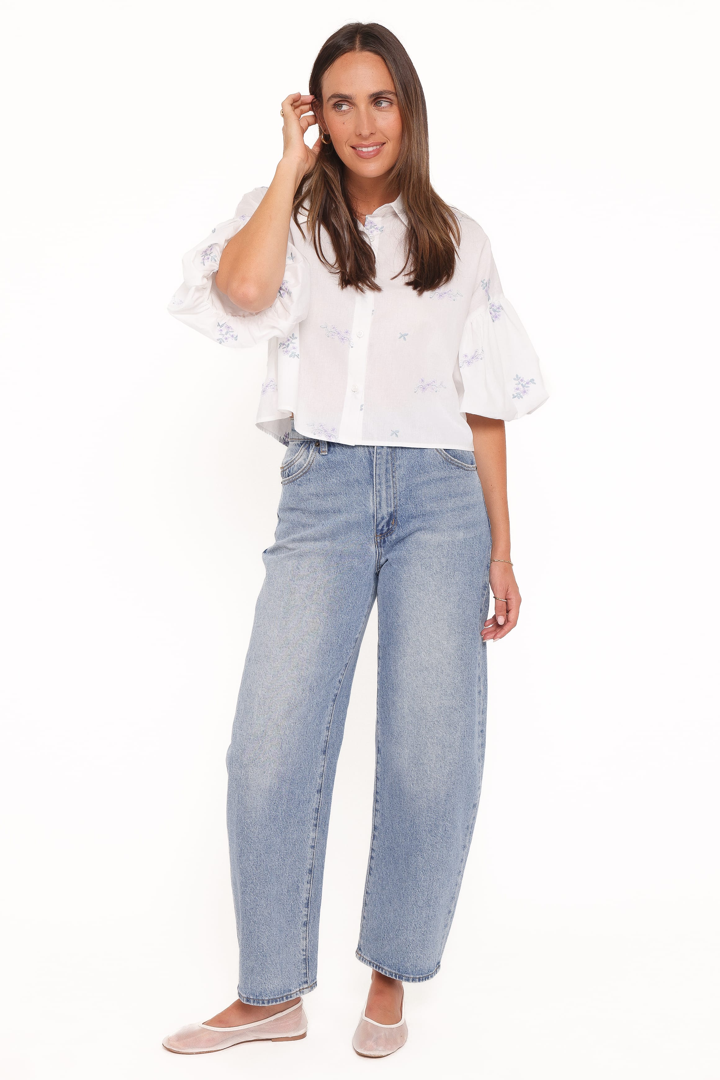 Luneth Button Up Blouse - White
