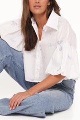 Luneth Button Up Blouse - White