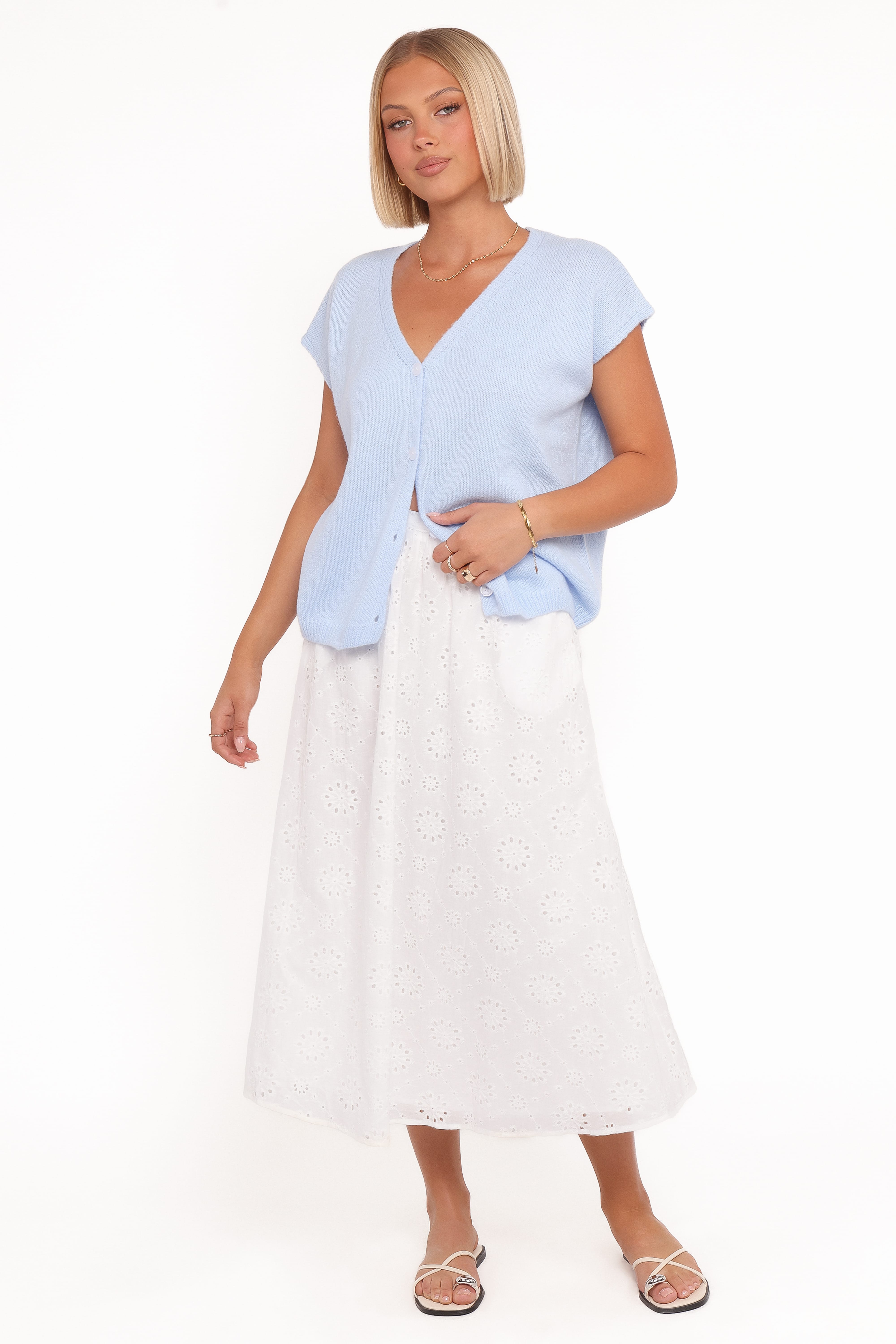 Mariana Knit Vest - Pale Blue