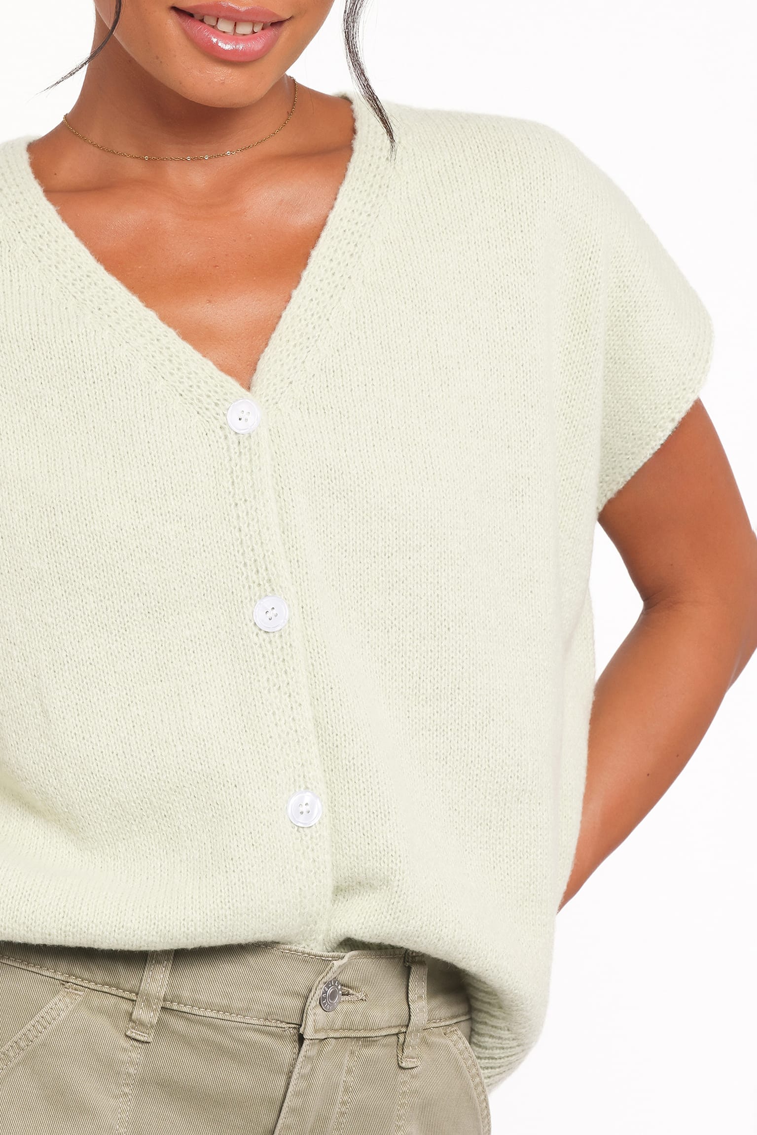 Mariana Knit Vest - Sage