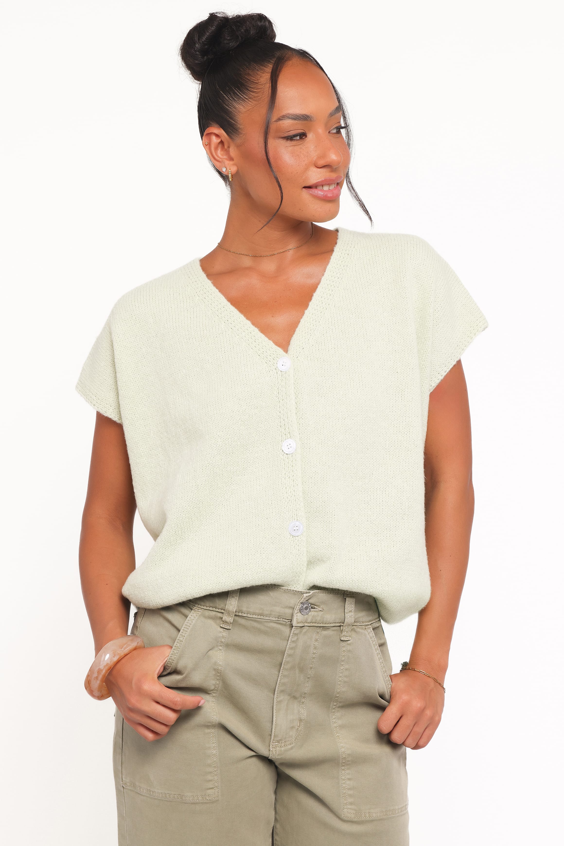 Mariana Knit Vest - Sage