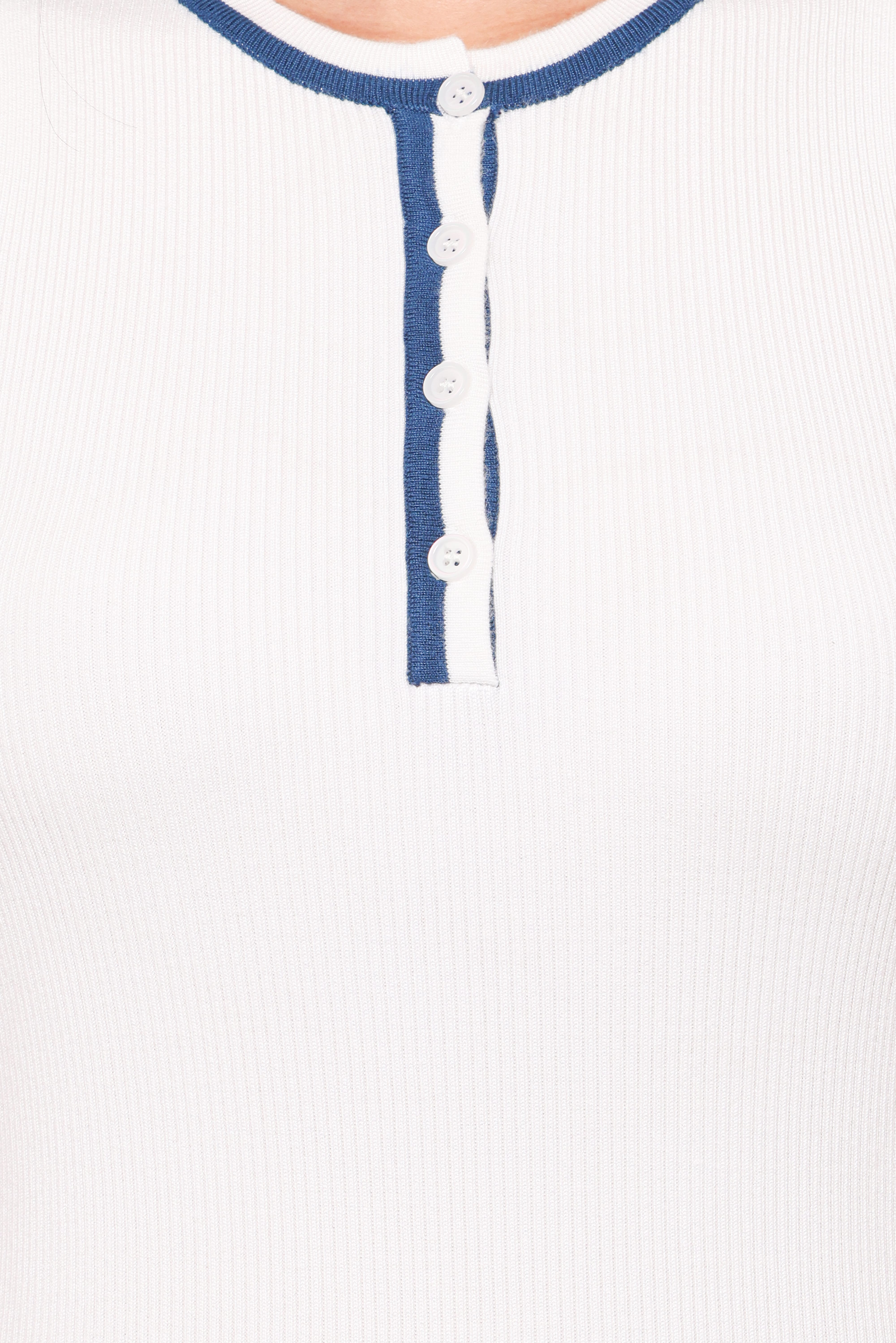 Marion Henley Knitted Tank Top - White