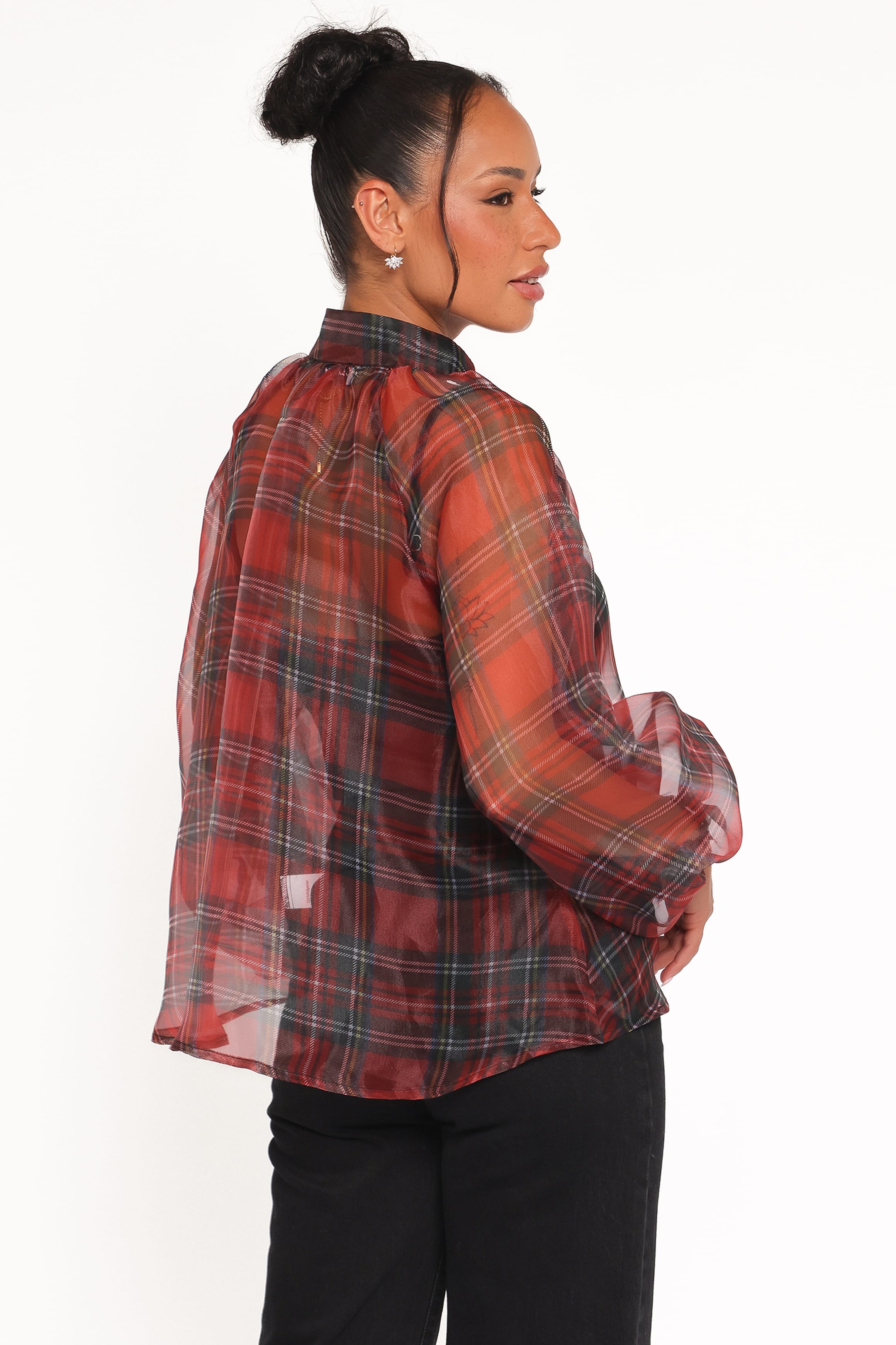 Marni Organza Top - Red Plaid