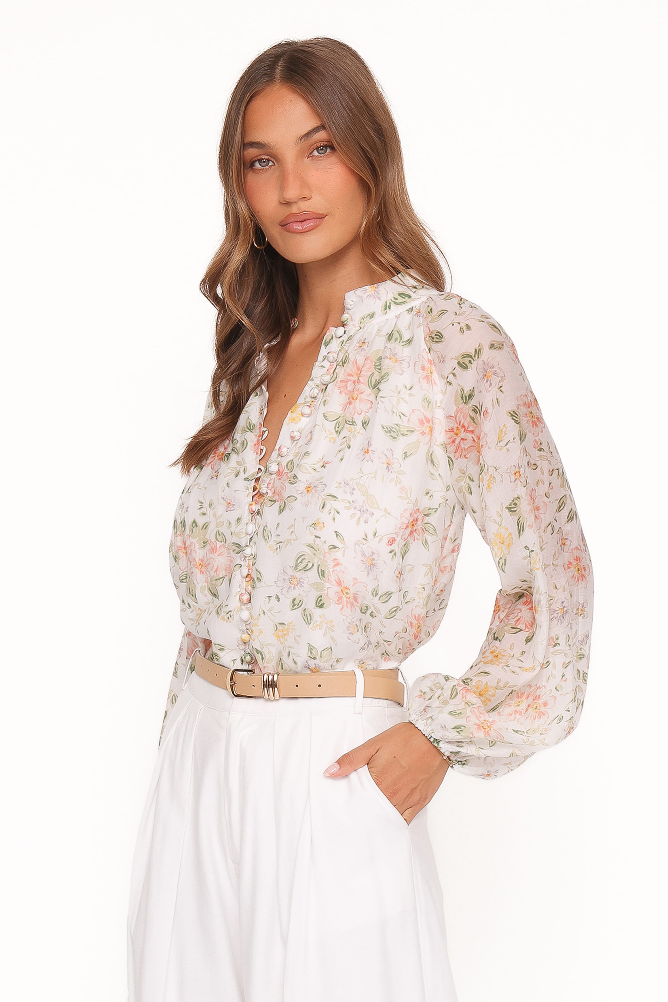 Marni Top -  White Multi Floral
