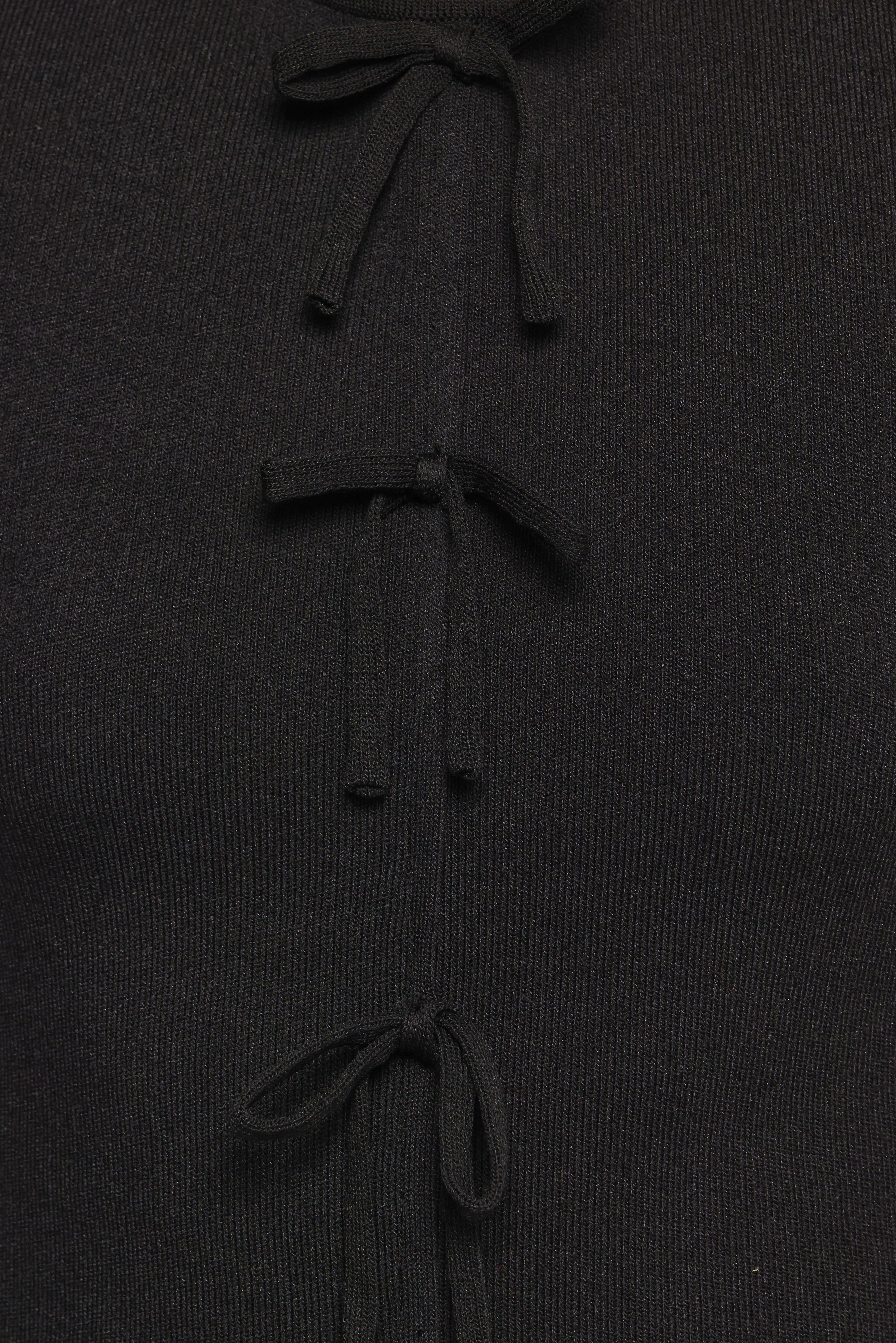 Milani Bow Knitted Top - Black