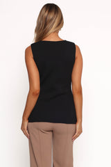 Milani Bow Knitted Top - Black