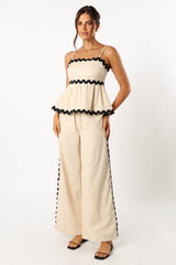 Mollymook Top - Cream Black
